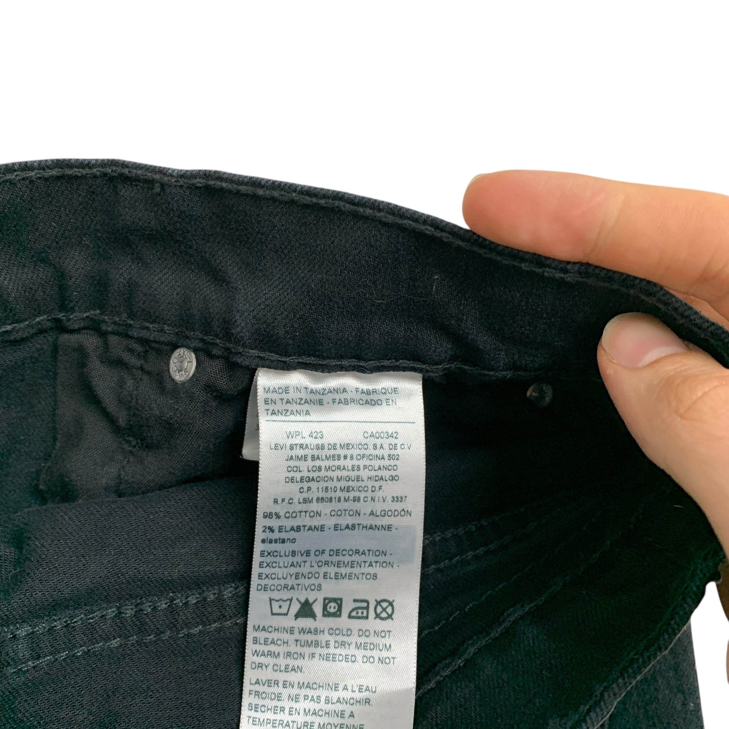 Levis Signature Jeans W31 L29 Mens Black Skinny Fit Stretch Denim (E)