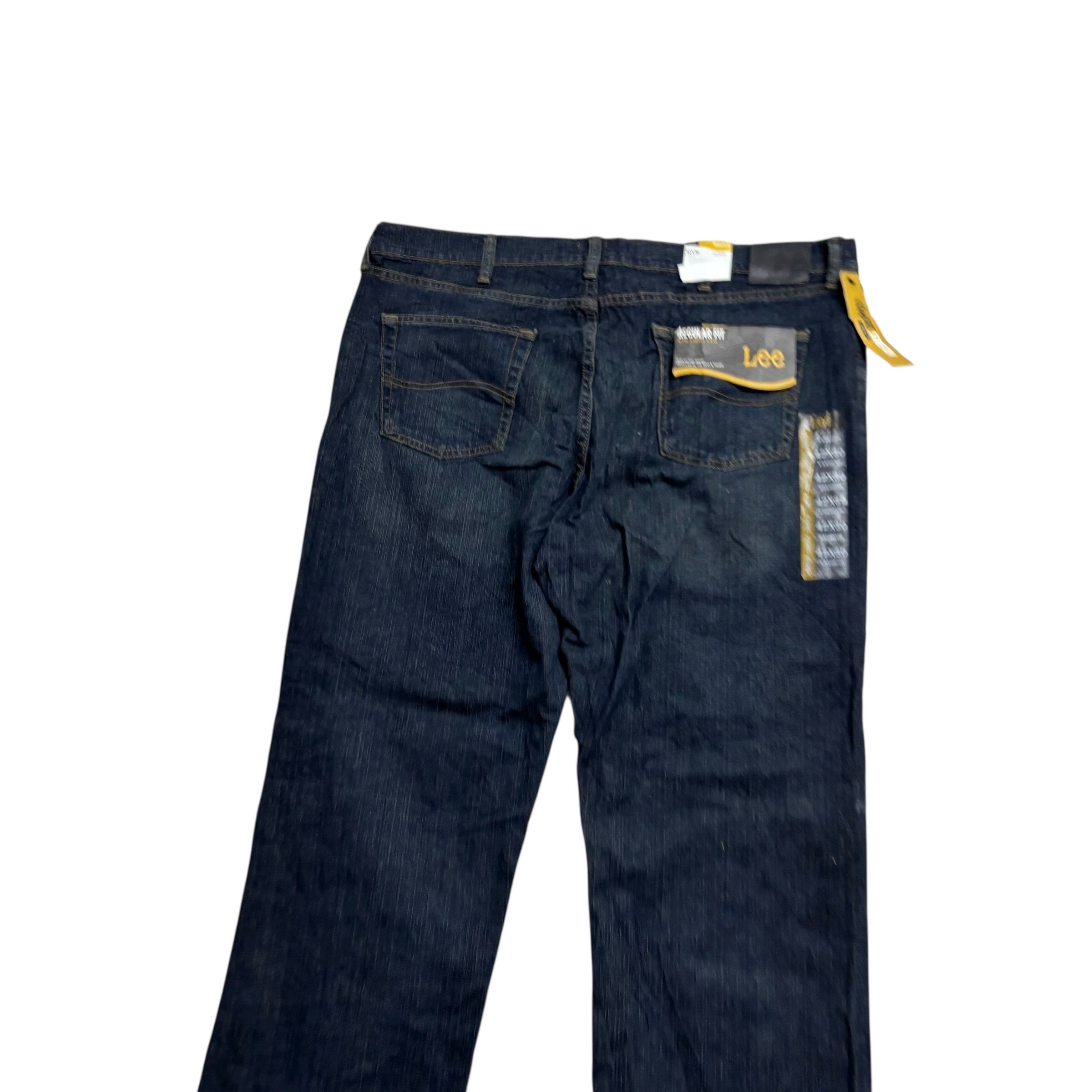 Lee Jeans W42 L30 Mens Dark Blue Regular Straight Fit Stretch Denim (E)