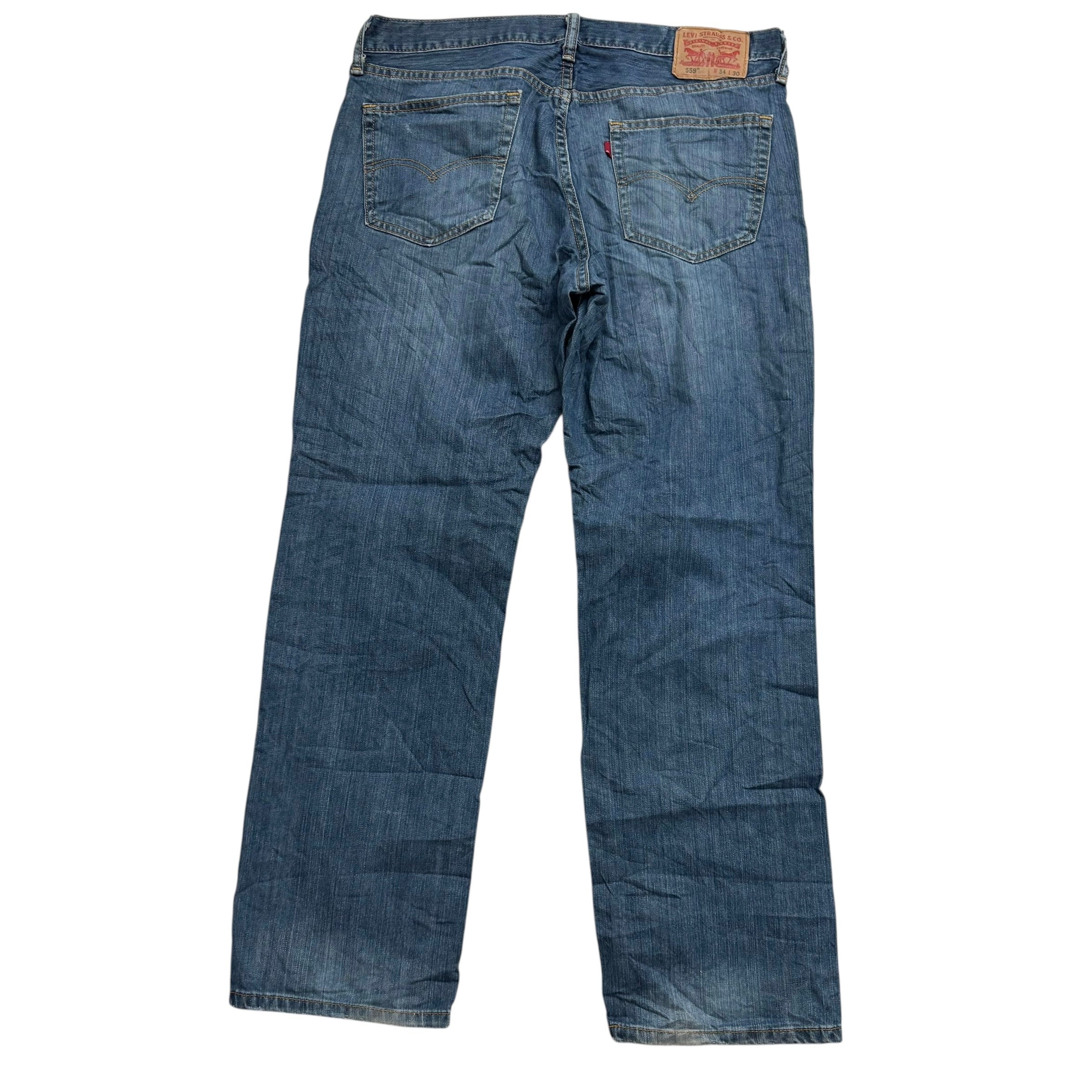 Levis 559 Jeans W34 L30 Mens Dark Blue Baggy Relaxed Straight Fit Denim