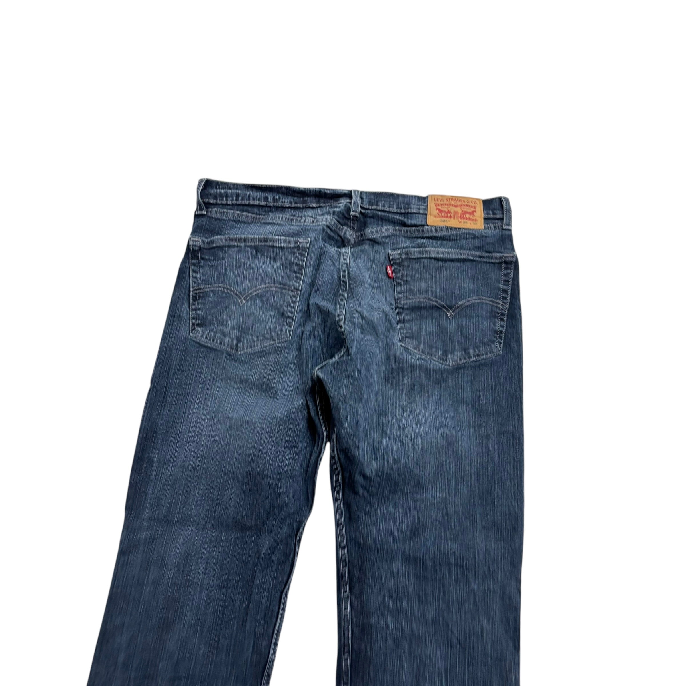 Levis 505 Jeans W36 L30 Mens Dark Blue Regular Straight Fit Stretch Denim (E)