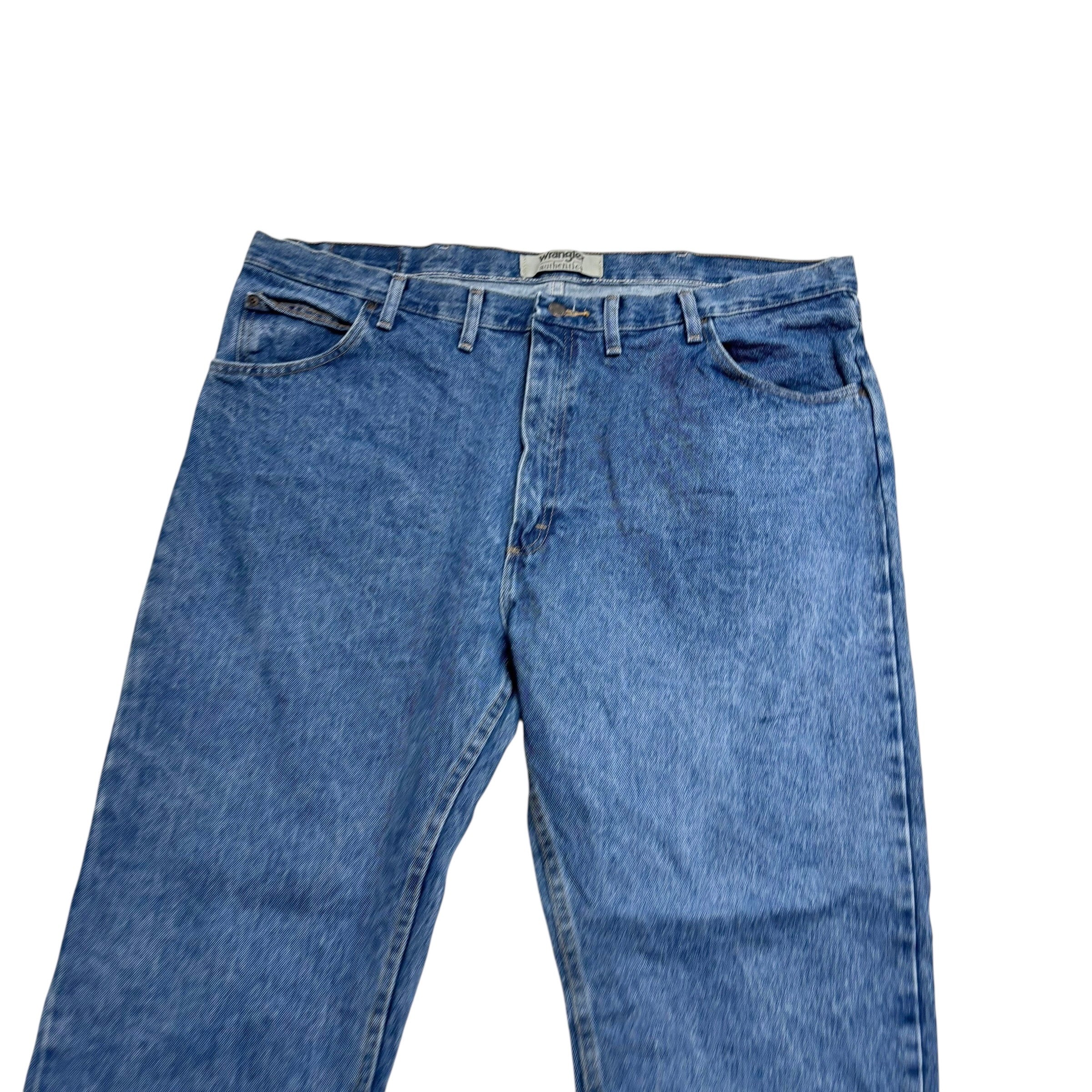 Wrangler Jeans W44 L32 Mens Mid Blue Regular Straight Fit Denim
