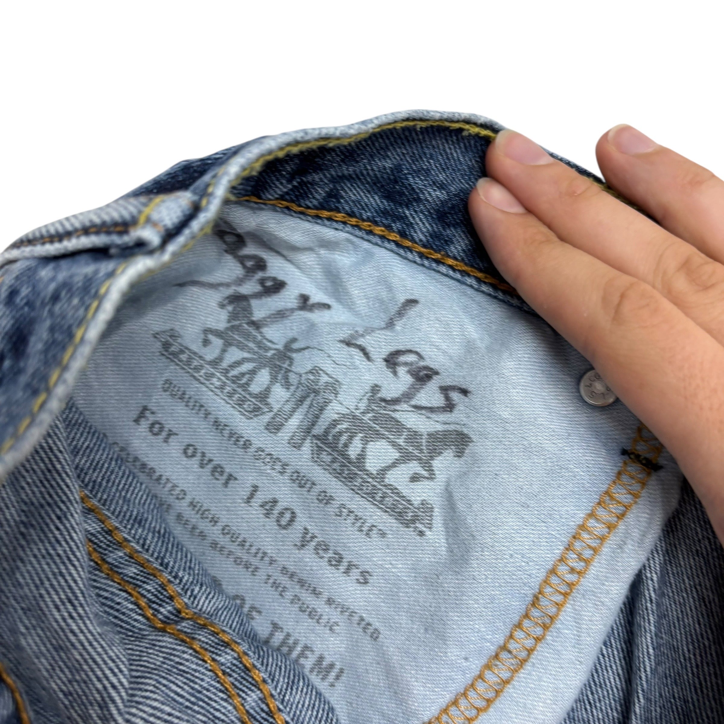 Levis 550 Jeans W42 L34 Mens Mid Blue Baggy Relaxed Straight Fit Denim