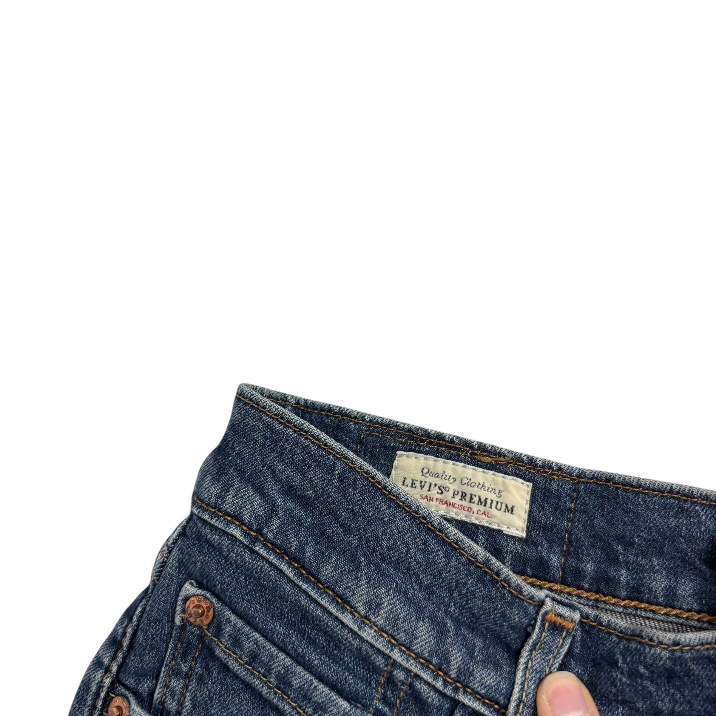 Levis Jeans W30 L32 Mens Mid Blue Skinny Tapered Fit Stretch Premium Denim (E)