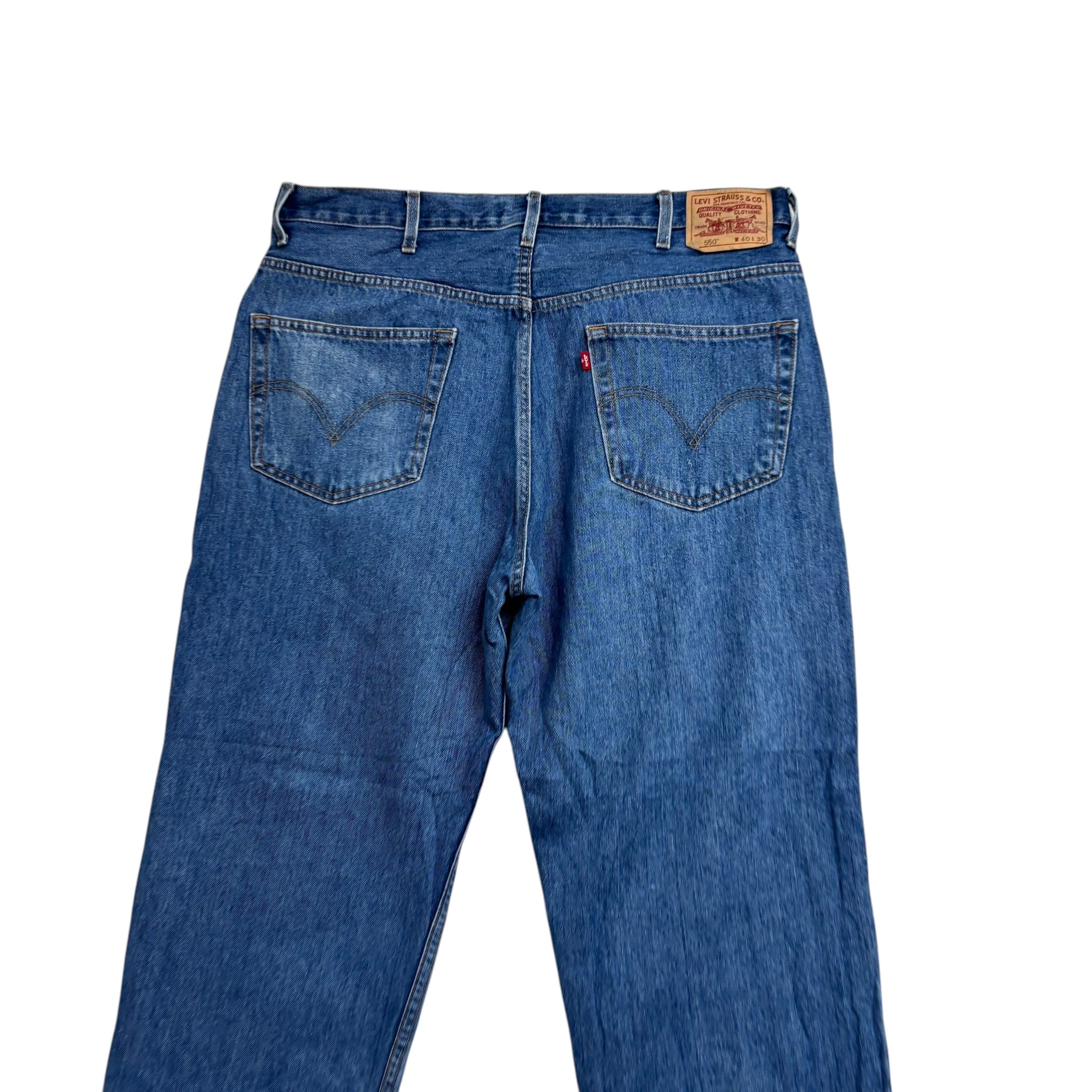 Levis 550 Jeans W40 L30 Mens Mid Blue Baggy Relaxed Straight Vintage Denim (E)