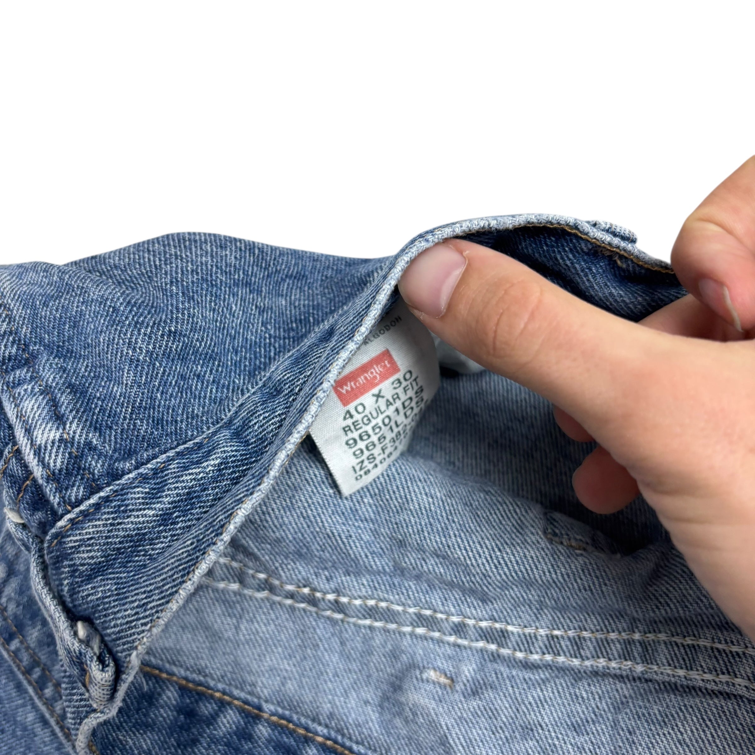 Wrangler Jeans W40 L30 Mens Mid Blue Regular Straight Fit Denim (F)