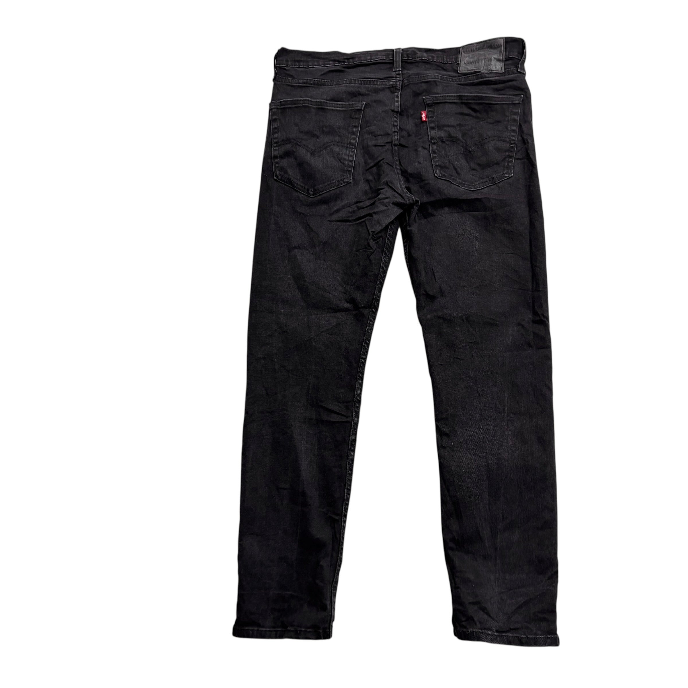 Levis 502 Jeans W34 L30 Mens Black Regular Tapered Fit Stretch Denim (E)