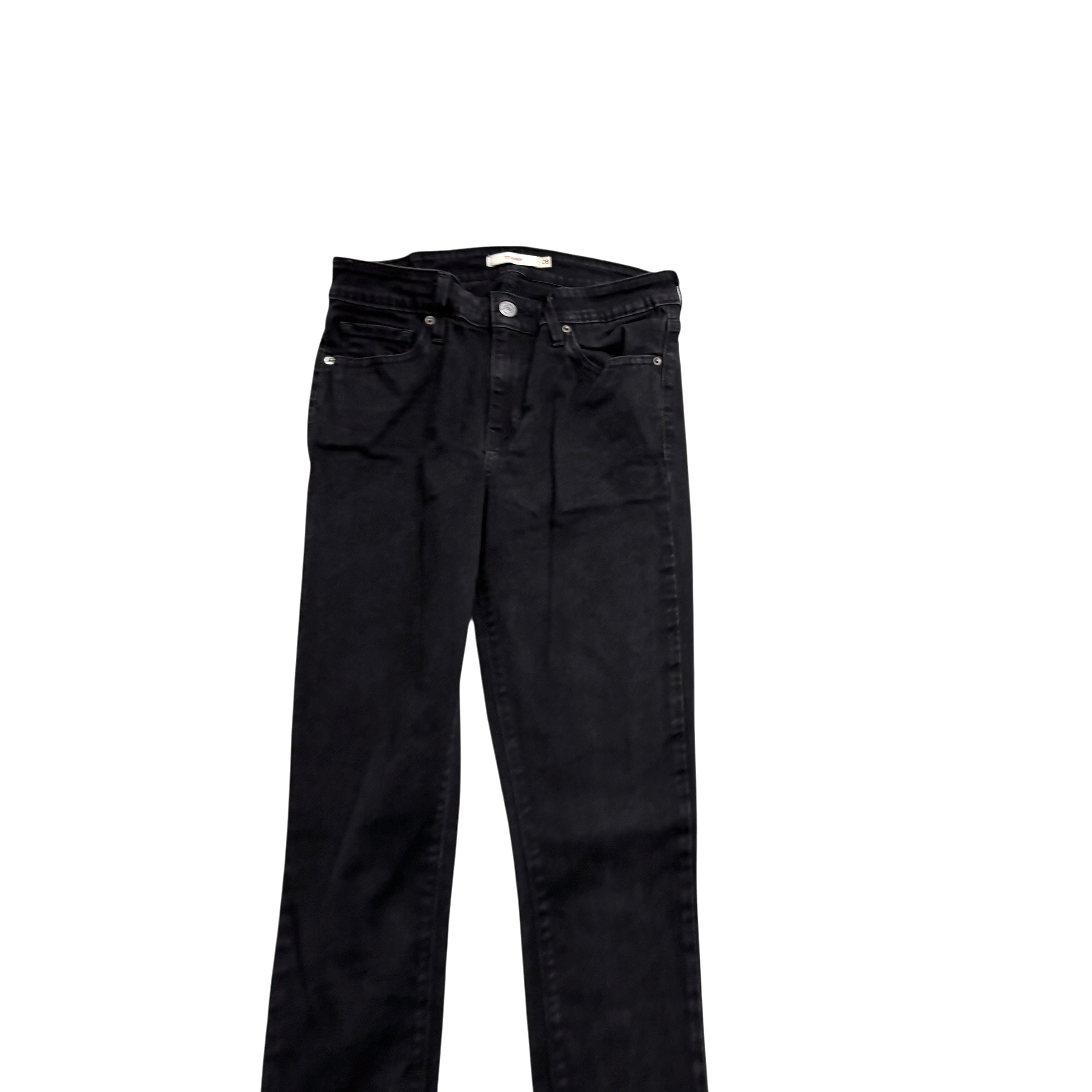 Levis 711 Jeans W28 L30 Womens Skinny Fit Black Stretch Denim (E)