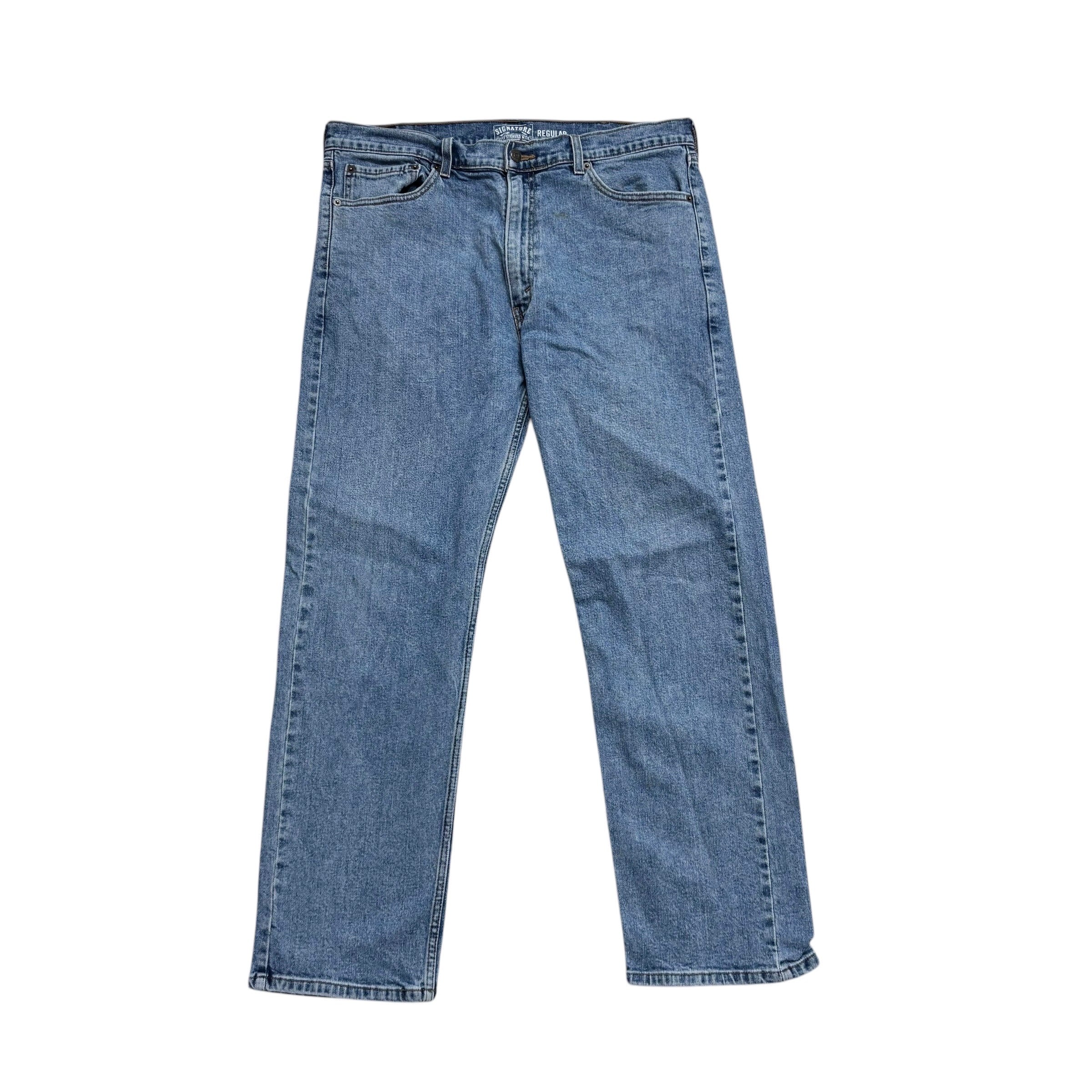 Levis Signature Jeans W38 L30 Mens Light Blue Regular Straight Fit Stretch Denim
