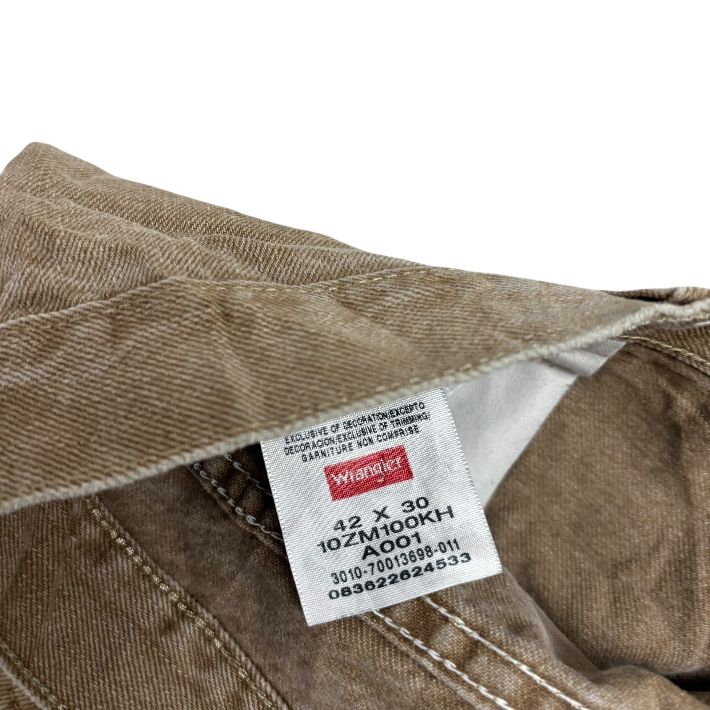 Wrangler Jeans W42 L30 Mens Tan Regular Straight Fit Denim