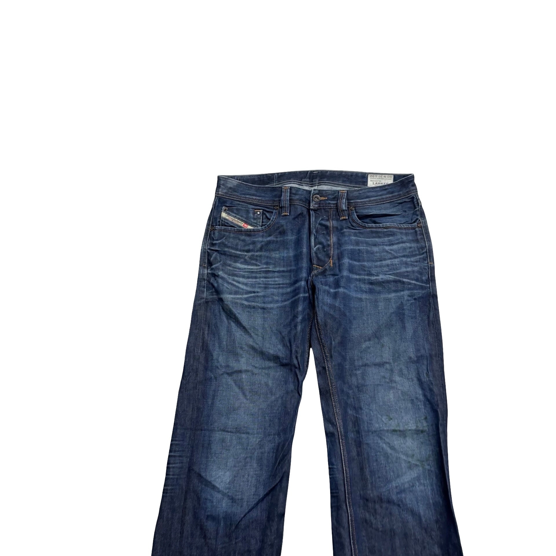 Diesel Larkee Jeans W32 L32 Mens Dark Blue Regular Straight Fit Denim (F)