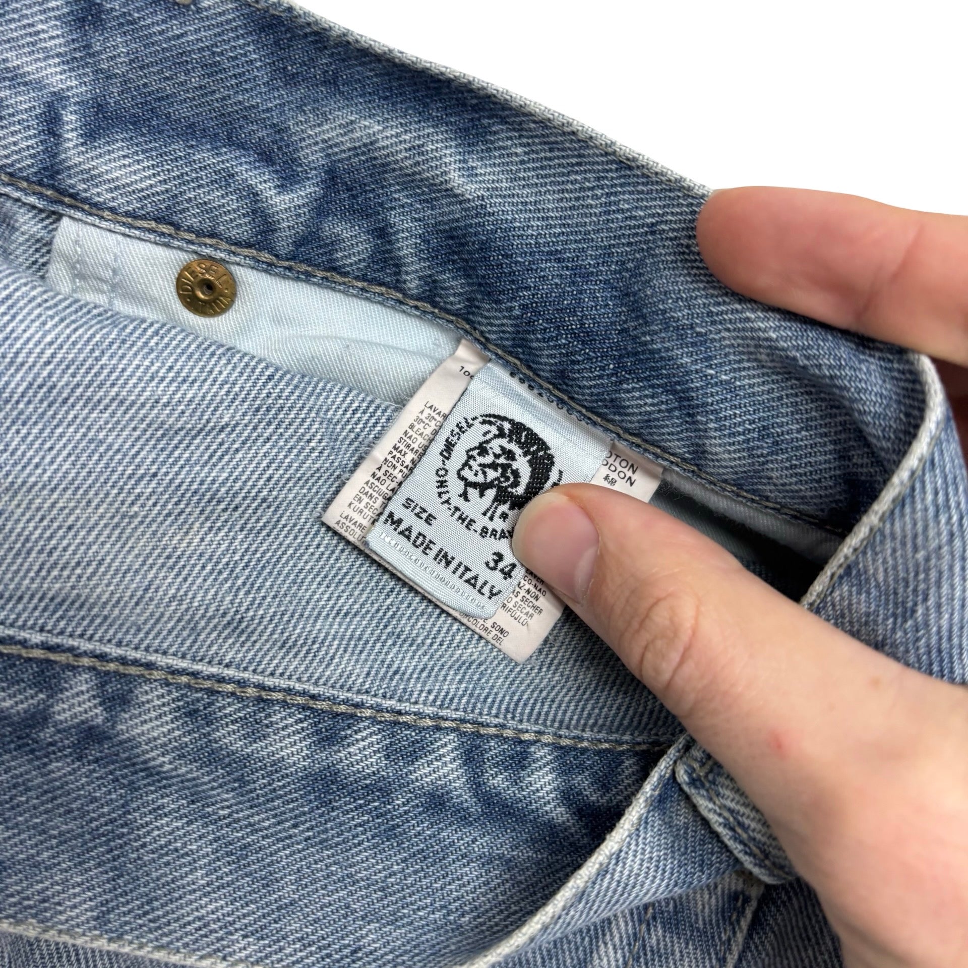 Diesel Ravix Jeans W34 L30 Mens Light Blue Regular Bootcut Fit Denim (F)