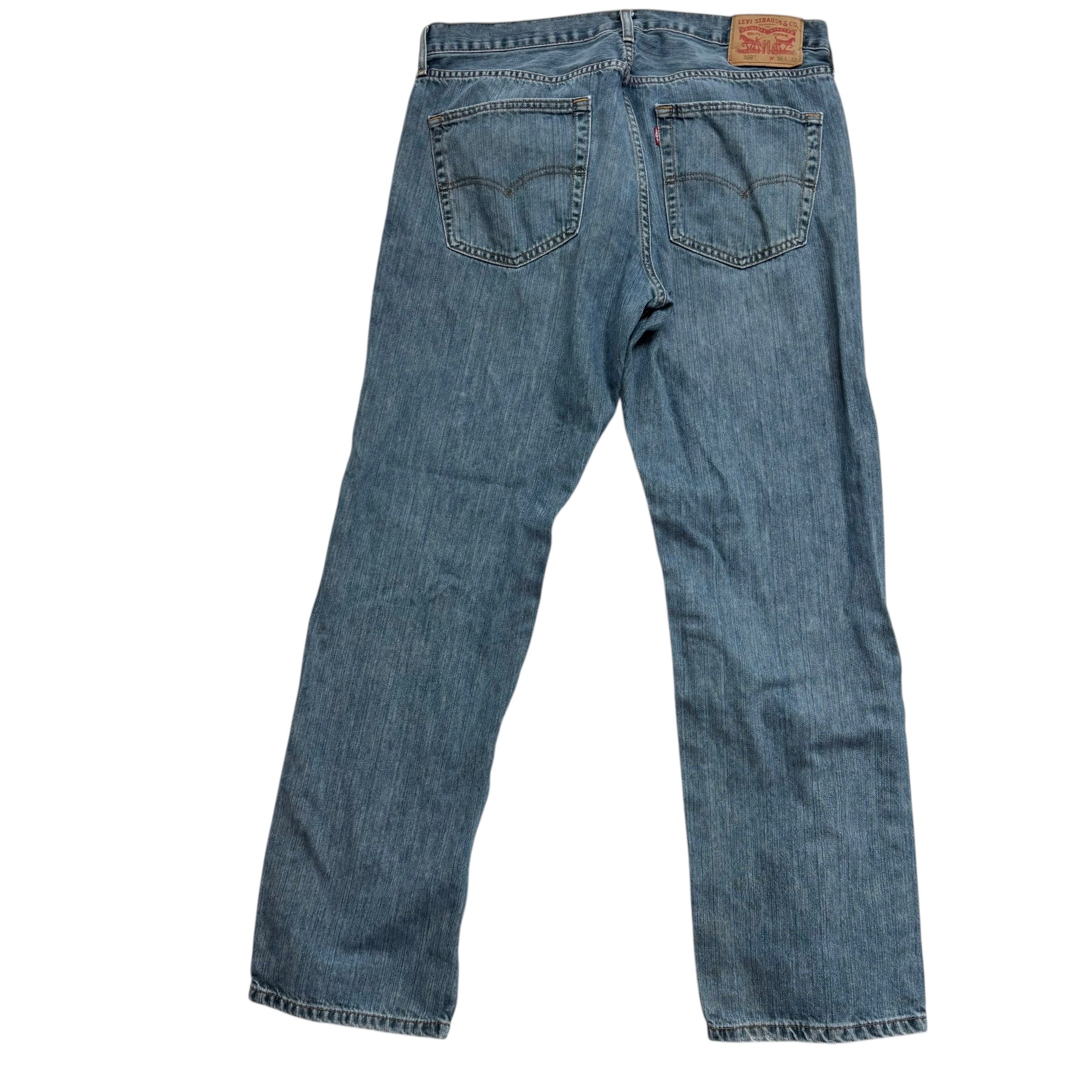 Levis 559 Jeans W36 L32 Mens Blue Relaxed Straight Fit Denim (F)