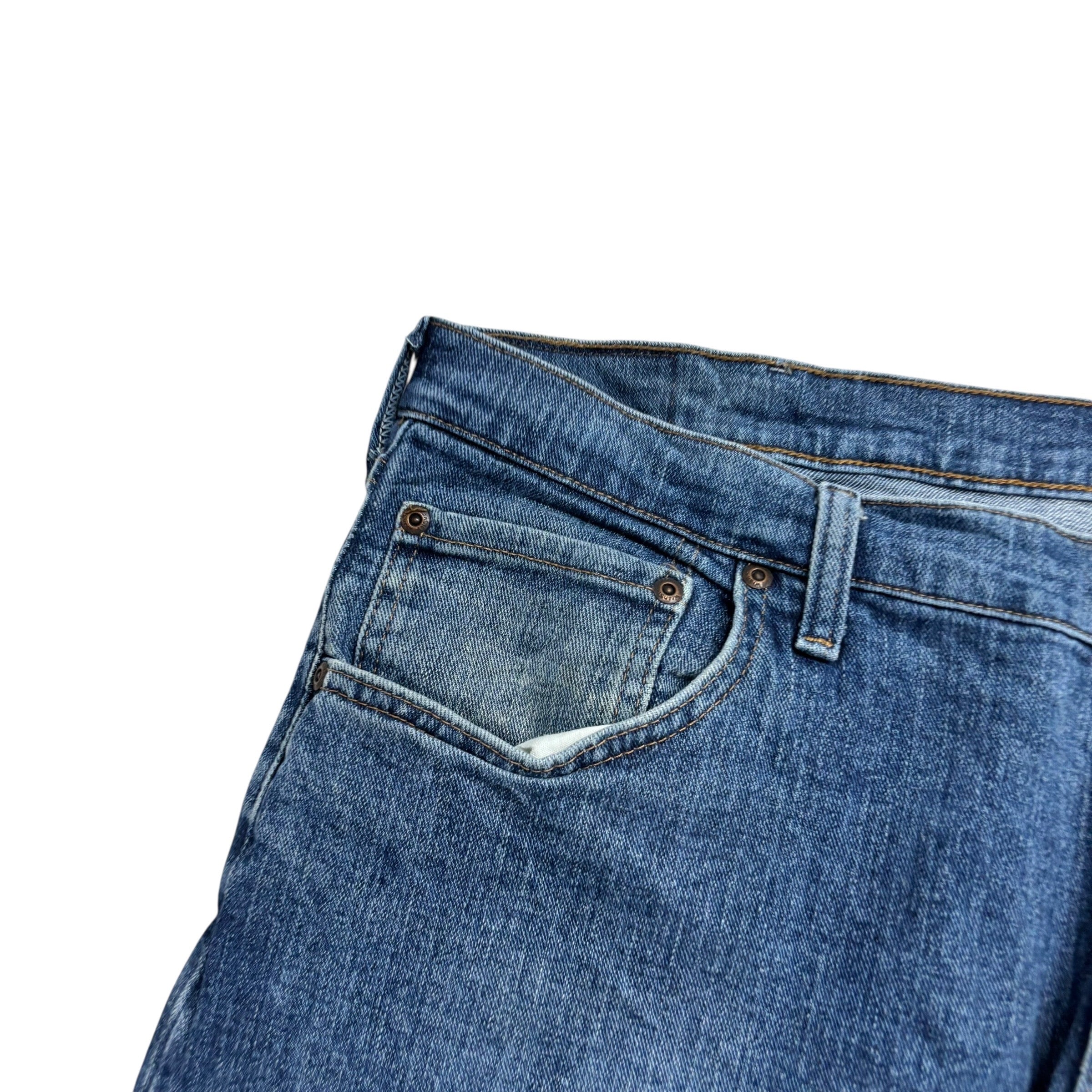 Wrangler Jeans W40 L26 Mens Mid Blue Regular Straight Fit Stretch Denim