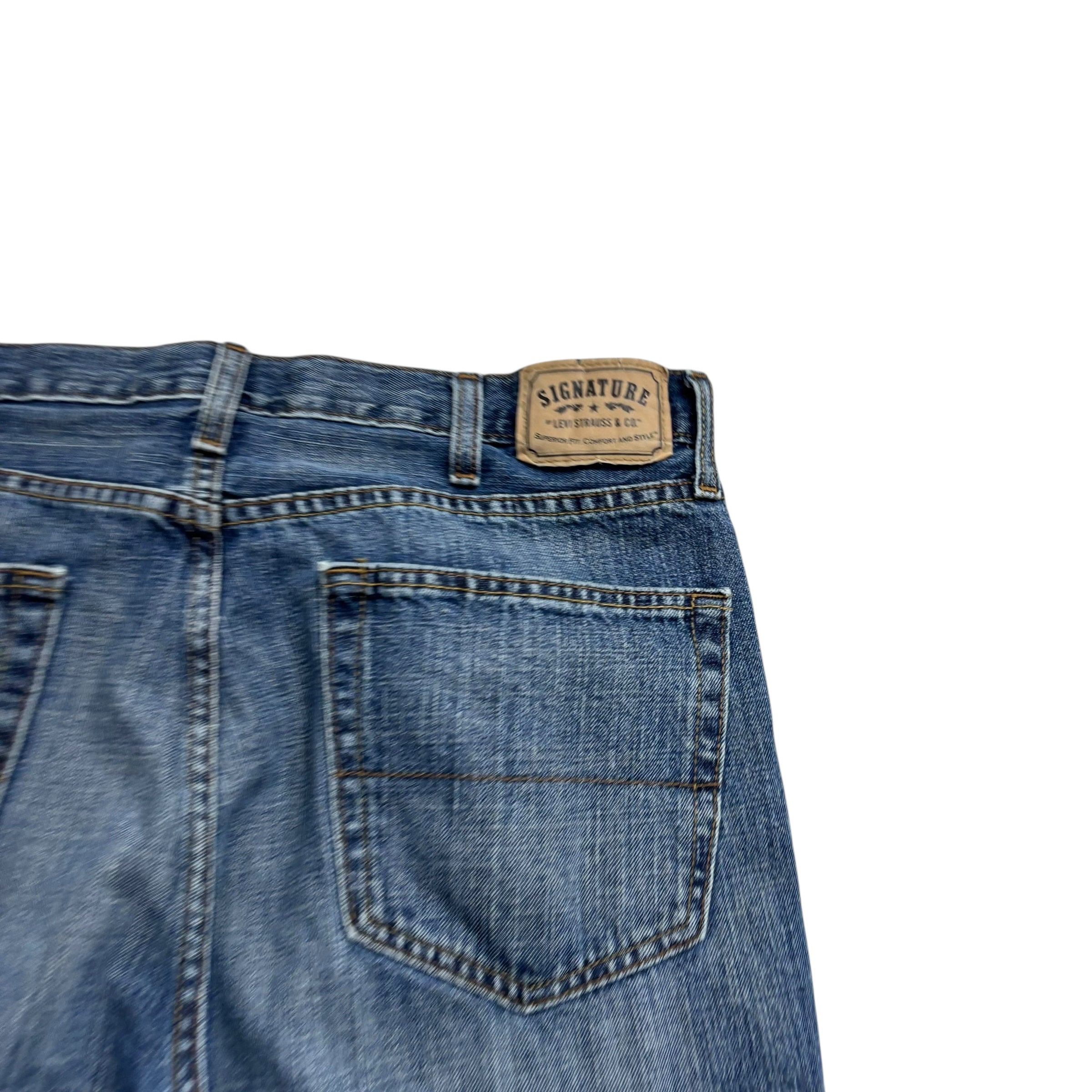 Levis Signature Jeans W38 L31 Mens Mid Blue Relaxed Straight Fit Vintage (E)