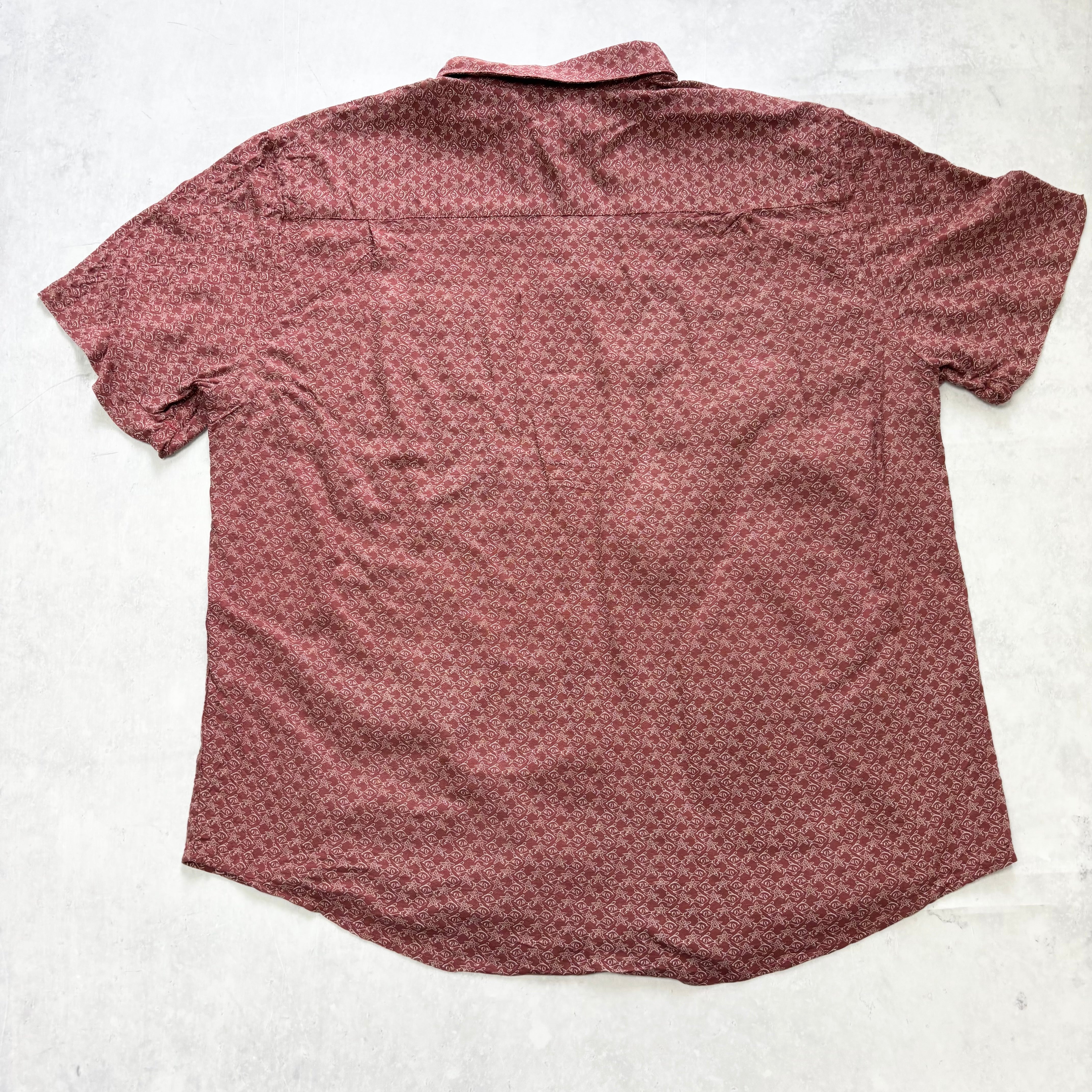 Hawaiian Shirt Mens XL Red Fish Short Sleeve Rayon (E)