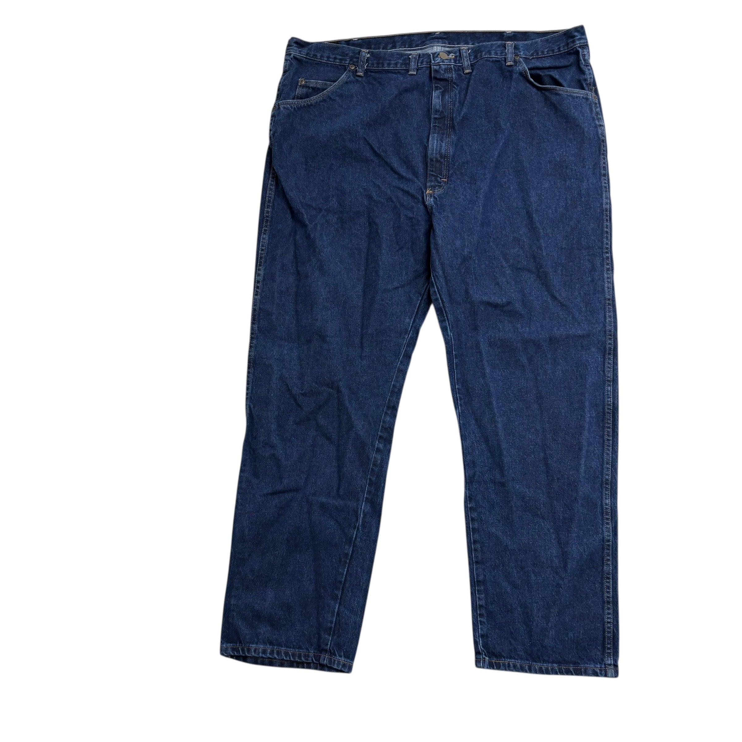Wrangler Jeans W44 L31 Mens Dark Blue Regular Straight Fit Vintage Denim (E)