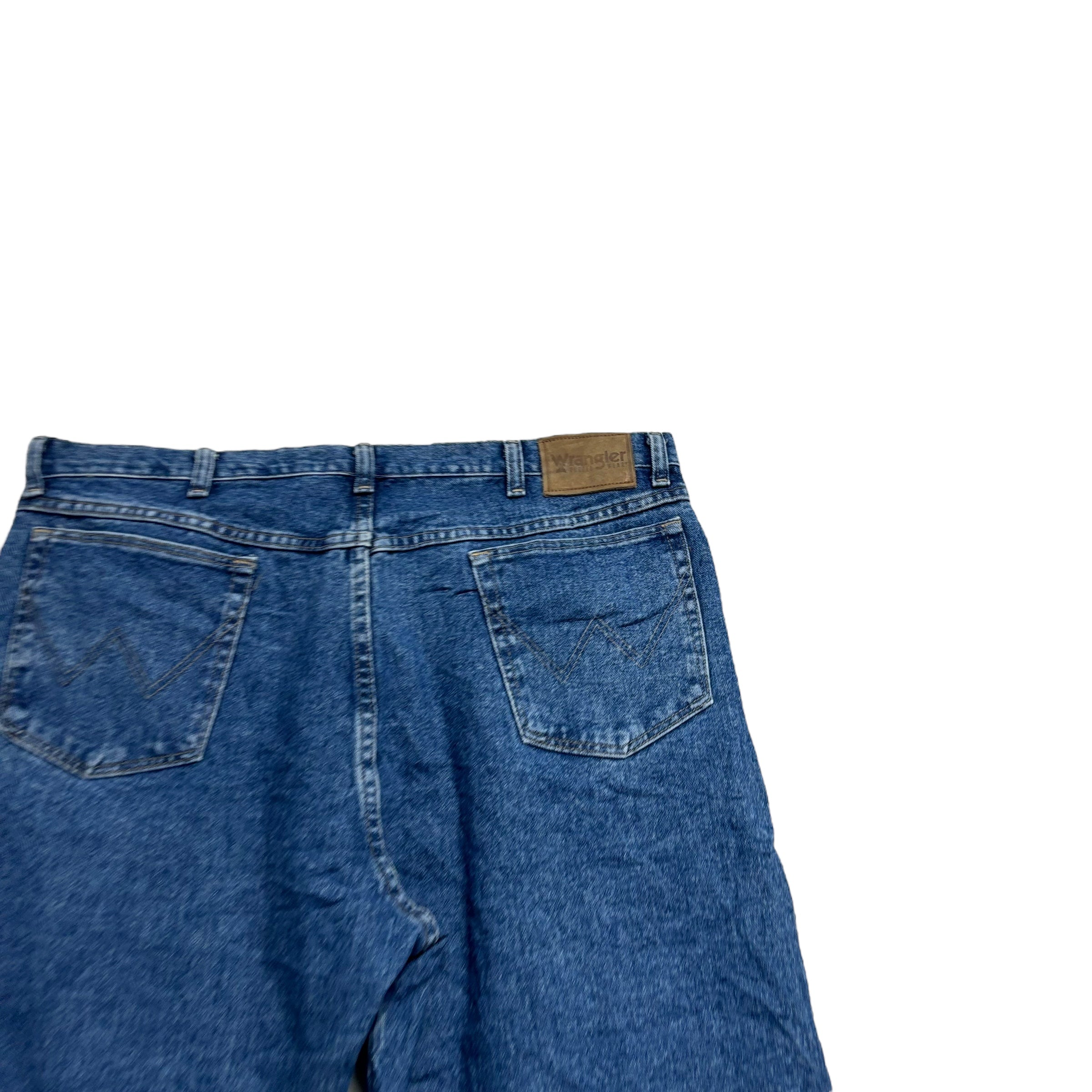 Wrangler Jeans W40 L30 Mens Mid Blue Relaxed Straight Fit Vintage Denim (E)