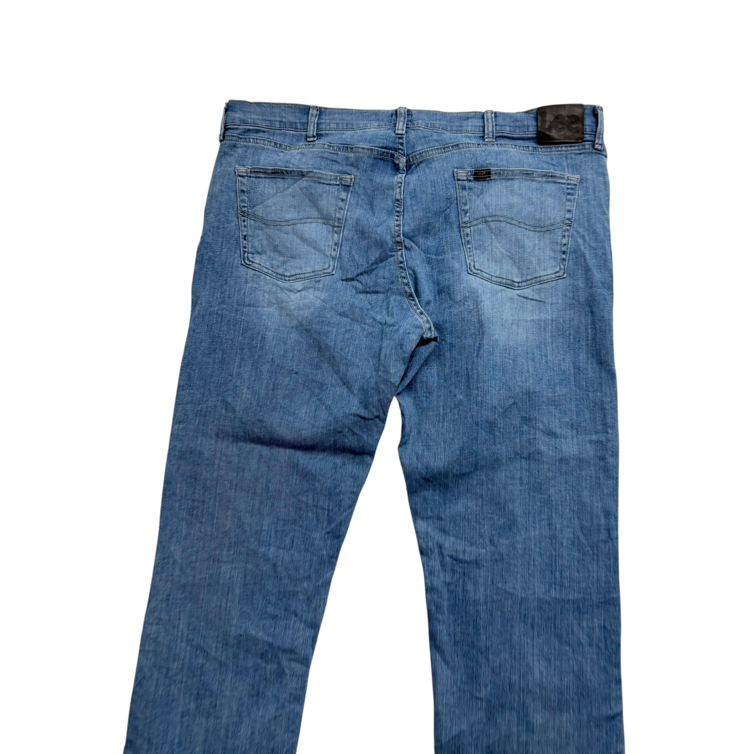 Lee Jeans W42 L29 Mens Light Blue Regular Straight Fit Stretch Denim (E)
