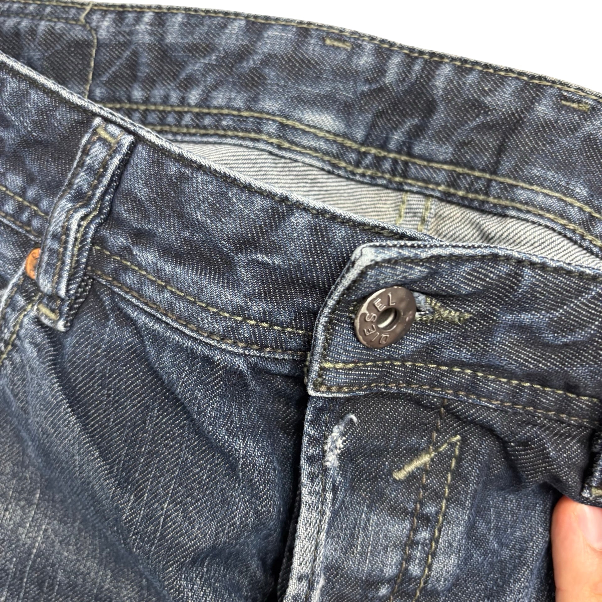 Diesel Waykee Jeans W32 L29 Mens Dark Blue Regular Straight Fit Denim