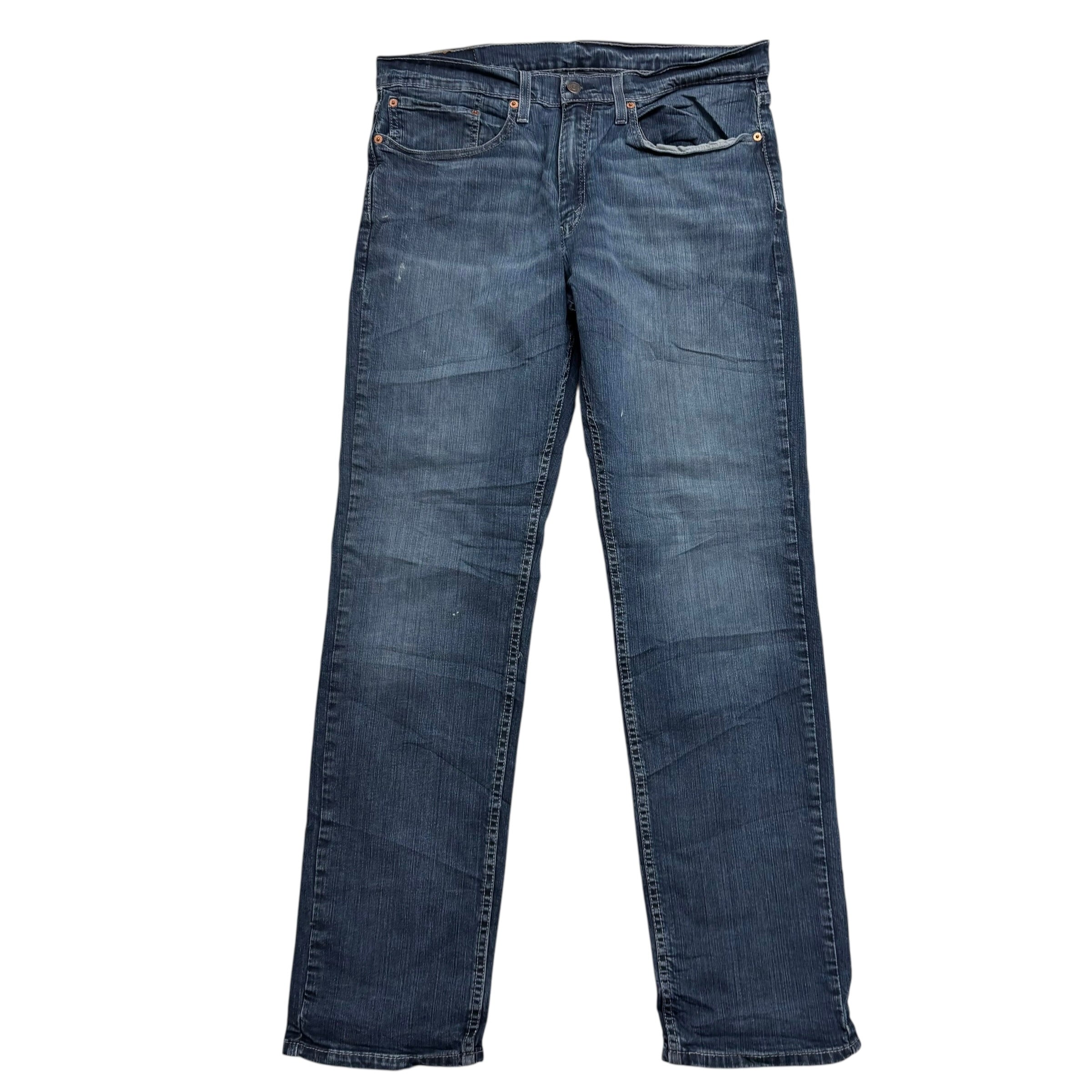 Levis 559 Jeans W34 L34 Mens Navy Blue Regular Straight Fit Stretch Denim (E)