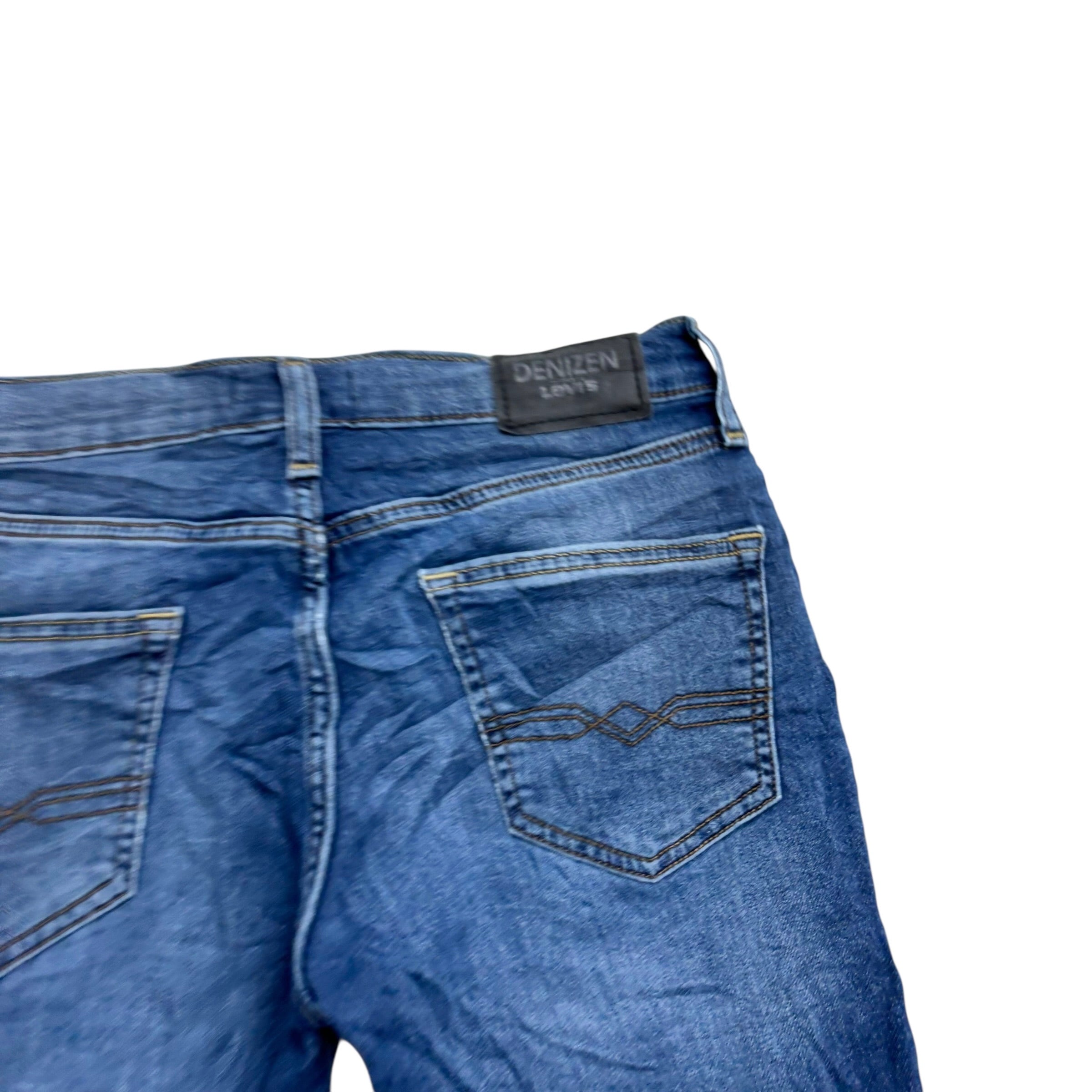 Levis Denizen Jeans W30 L30 Mens Mid Blue Slim Fit Stretch Denim (E)