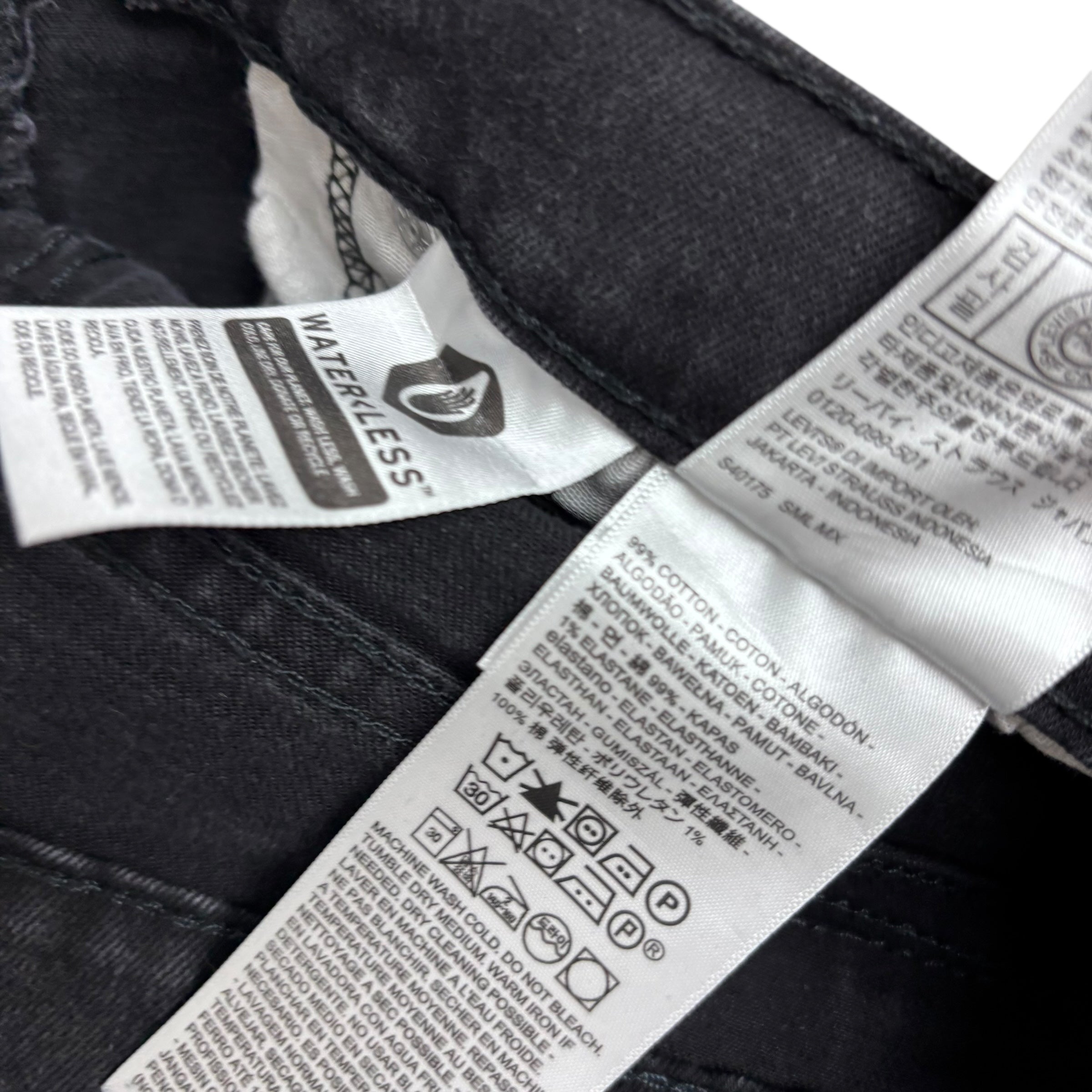 Levis 514 Jeans W34 L32 Mens Black Regular Straight Fit Stretch Denim (E)