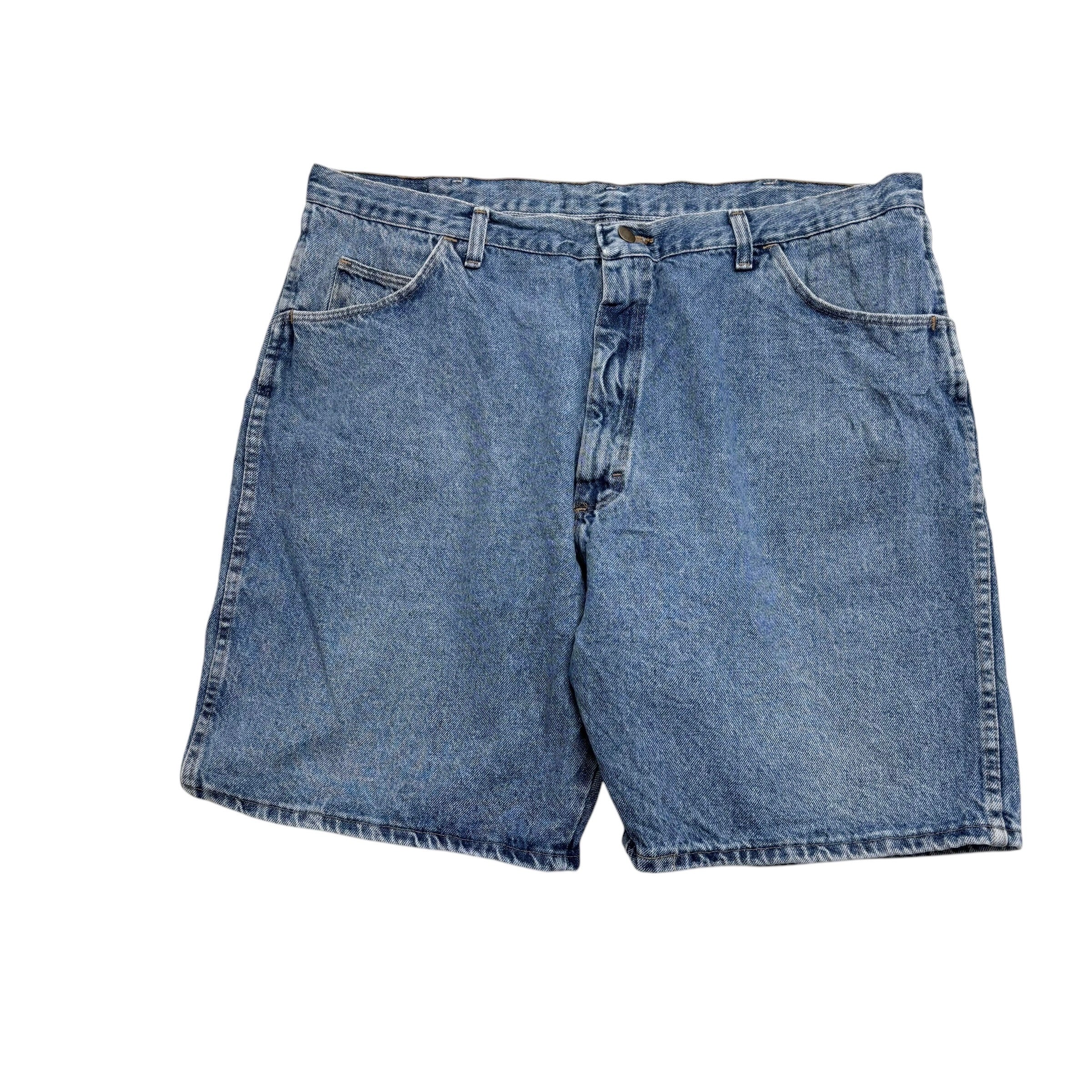 Vintage Wrangler Jorts W40 Mens Denim Shorts Light Blue Baggy Relaxed Fit (E)
