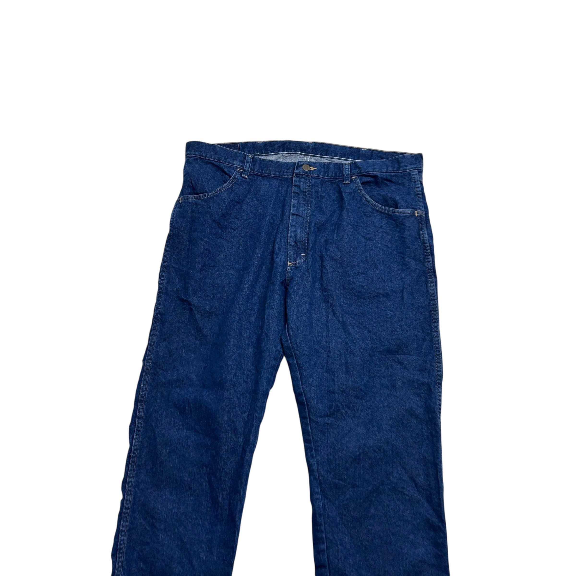 Wrangler Jeans W40 L29 Mens Dark Blue Regular Straight Fit Denim (E)