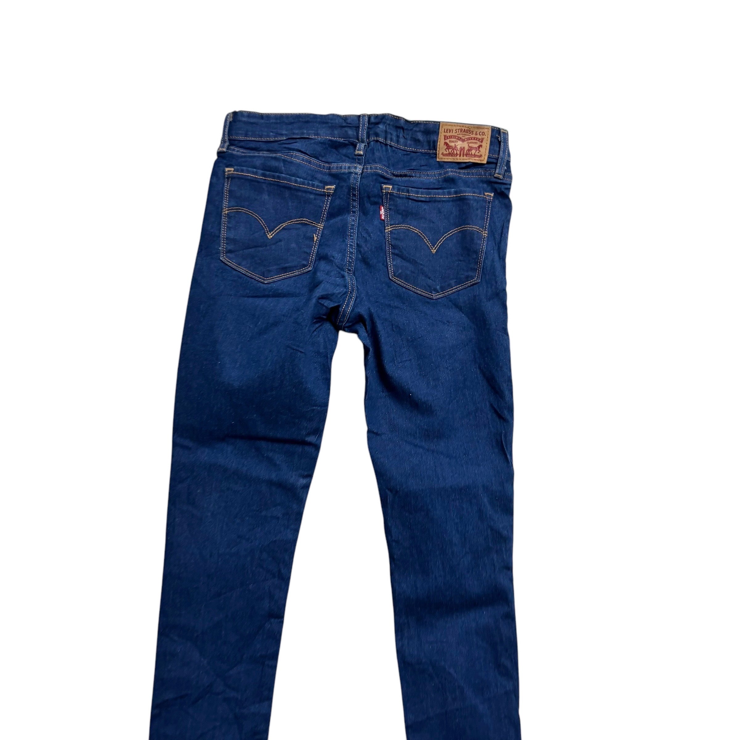 Levis 711 Jeans W26 L30 Womens Mid Blue Skinny Fit Stretch Denim (E)