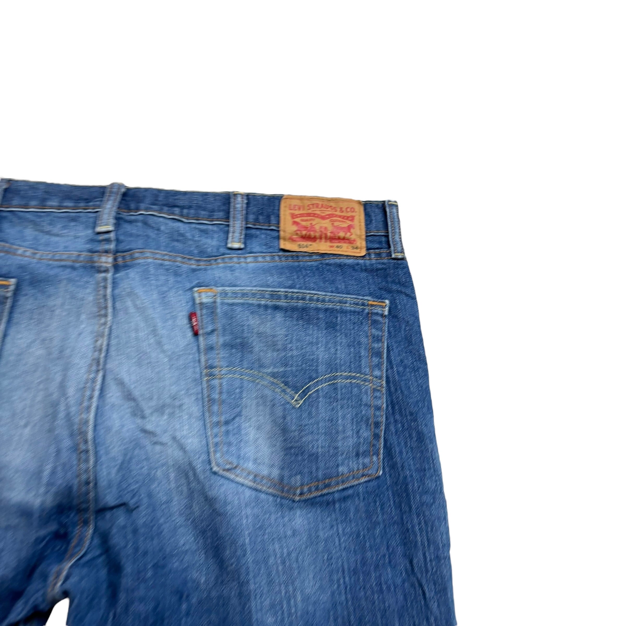 Levis 514 Jeans W40 L34 Mens Mid Blue Regular Straight Fit Stretch Denim (E)