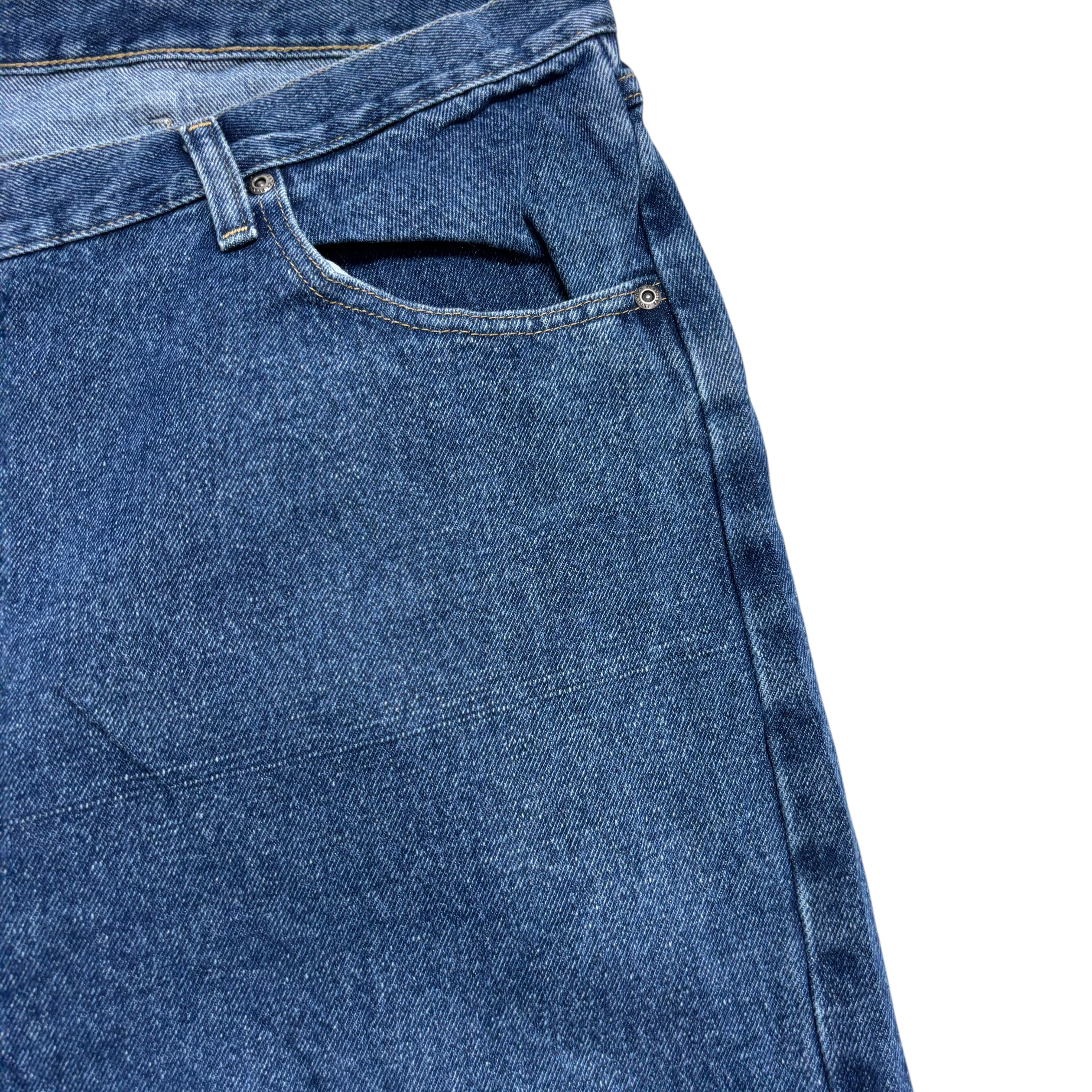 Wrangler Jeans W54 L30 Mens Mid Blue Relaxed Straight Fit Baggy Denim
