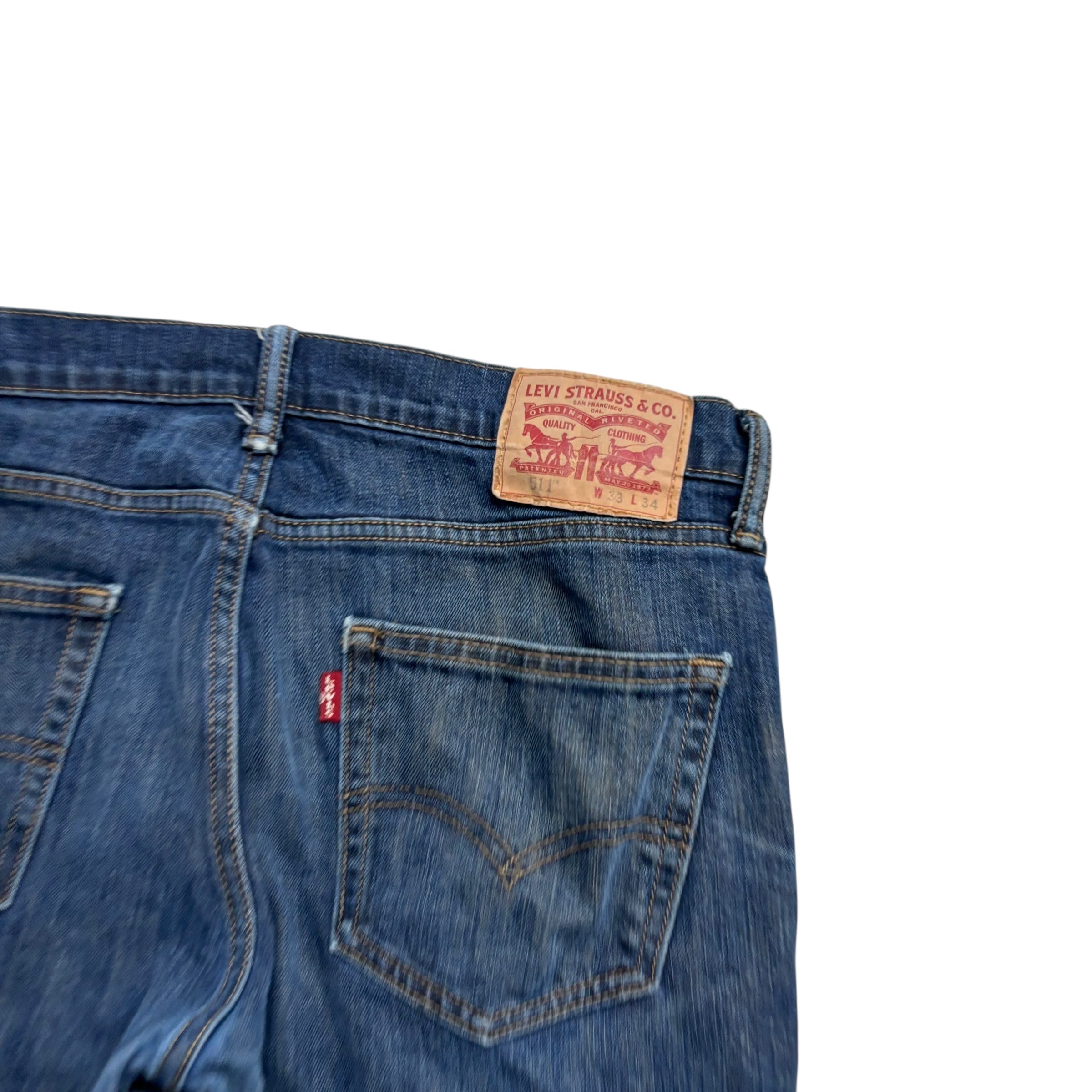 Levis 511 Jeans W33 L34 Mens Dark Blue Slim Fit Stretch Denim (F)