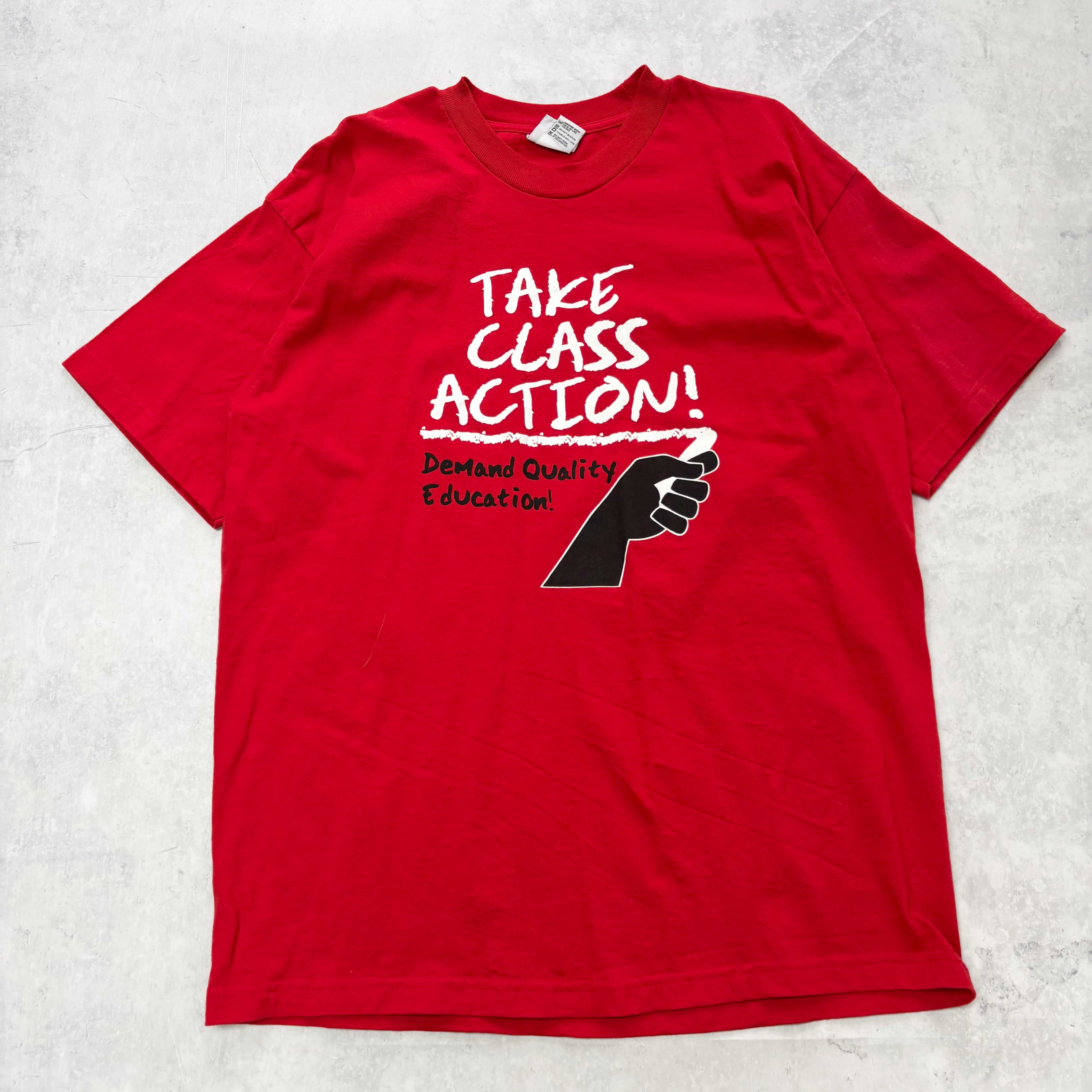 Vintage T Shirt Mens XL Red Graphic Print 00s Union Teachers USA (E)