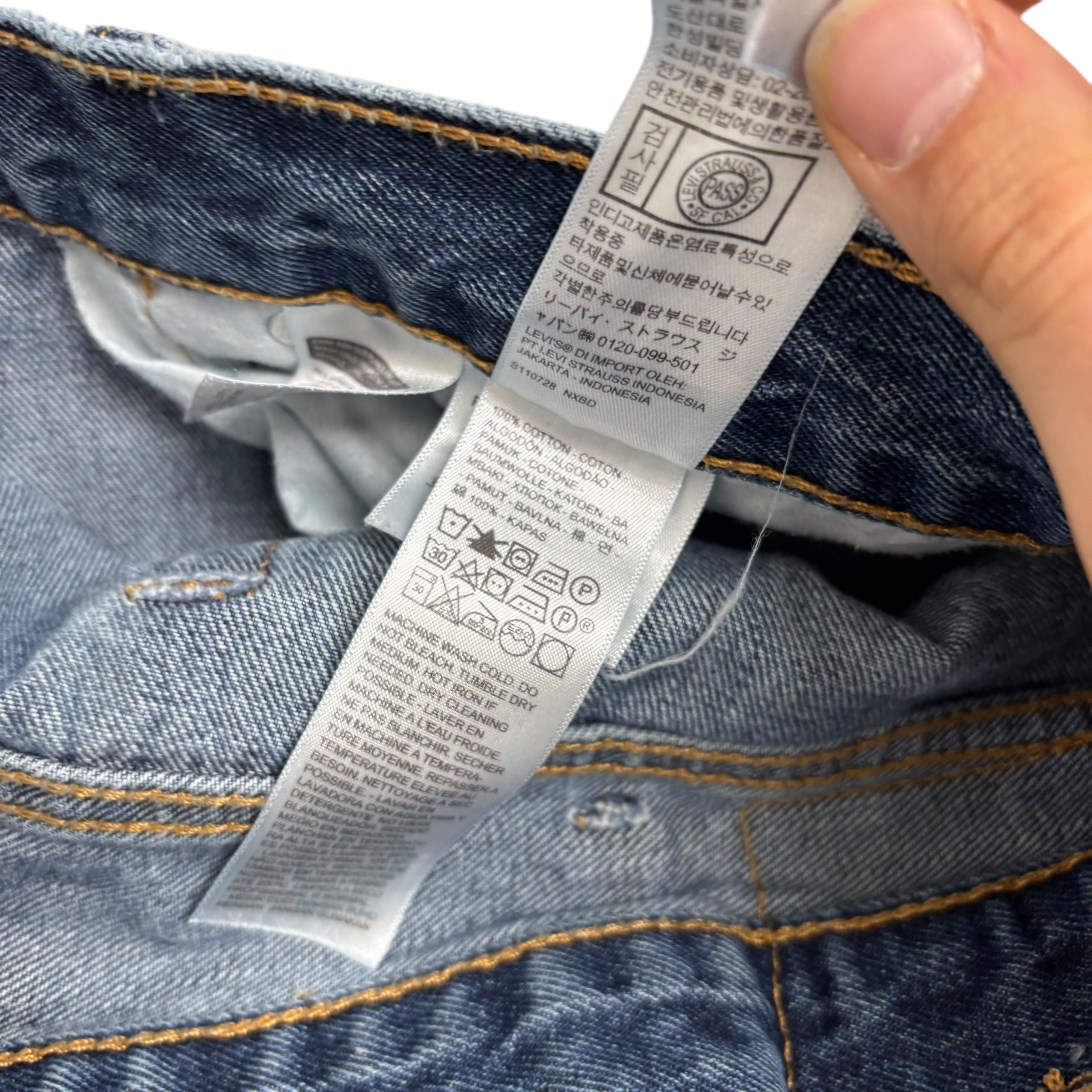 Levis 505 Jeans W38 L29 Mens Mid Blue Regular Straight Fit Denim (E)