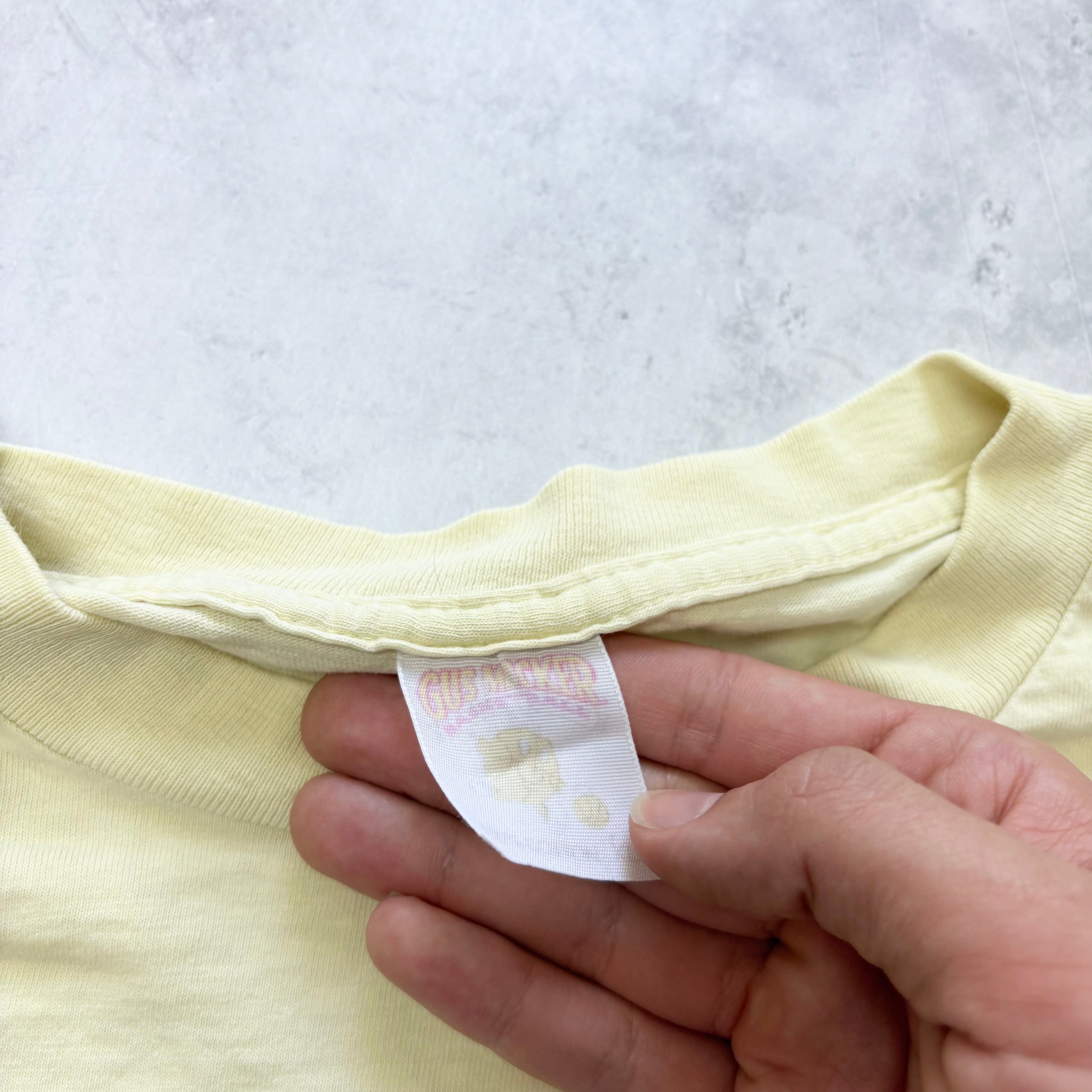 Vintage T Shirt Mens XL Yellow Single Stitch Graphic Print 90s USA