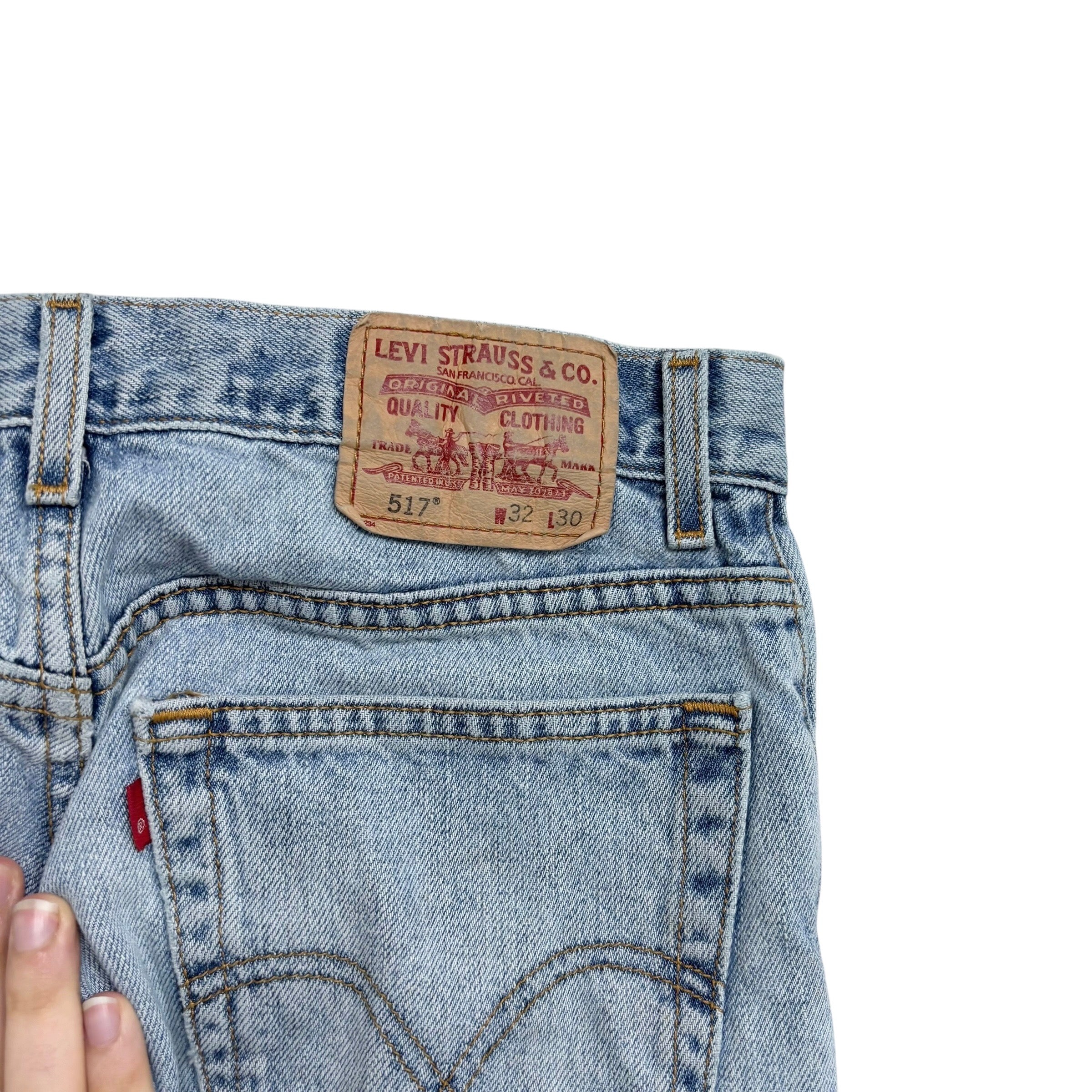 Levis 517 Jeans W31 L30 Mens Light Blue Regular Bootcut Fit Vintage Denim (F)