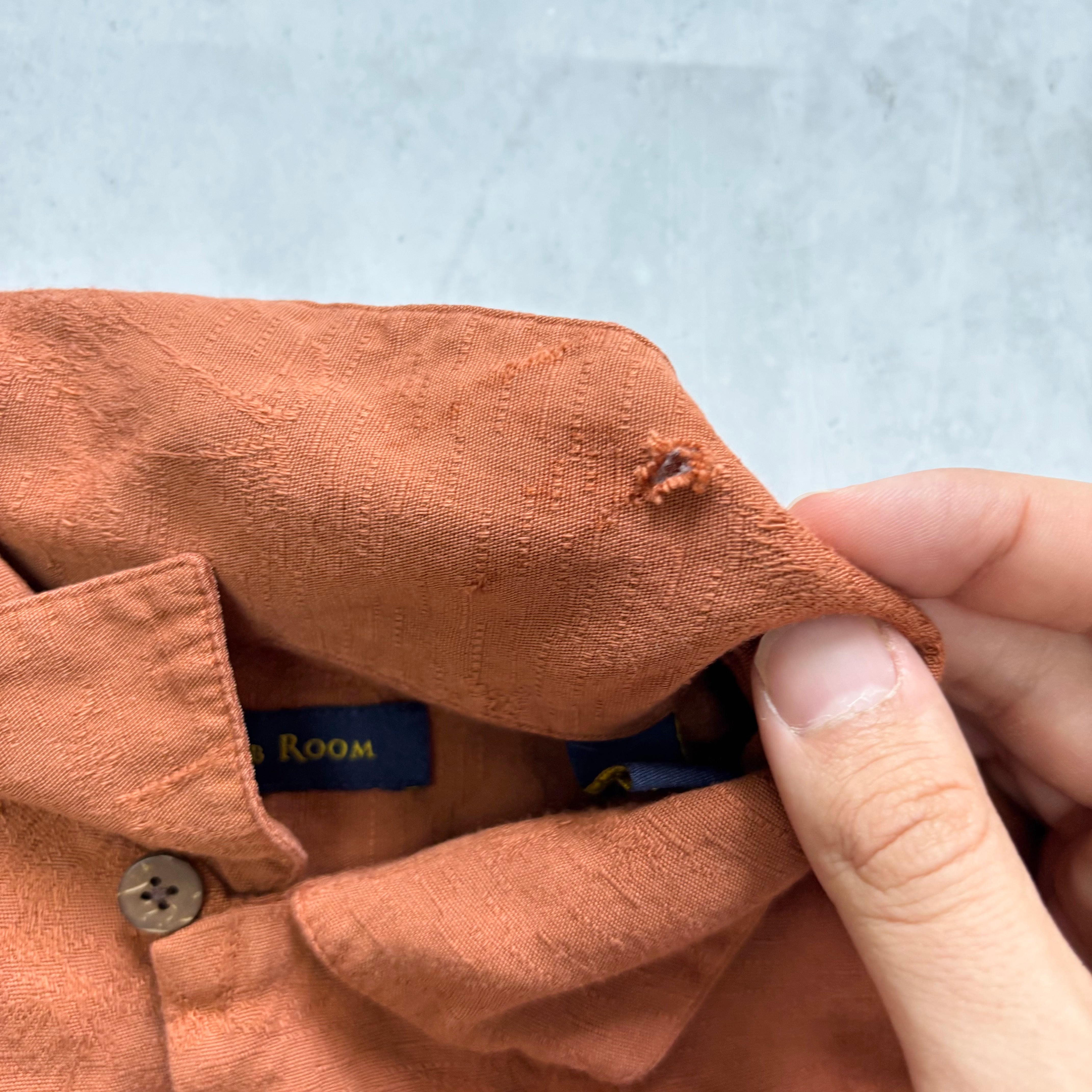 Vintage Shirt Mens Small Orange Short Sleeve Rayon