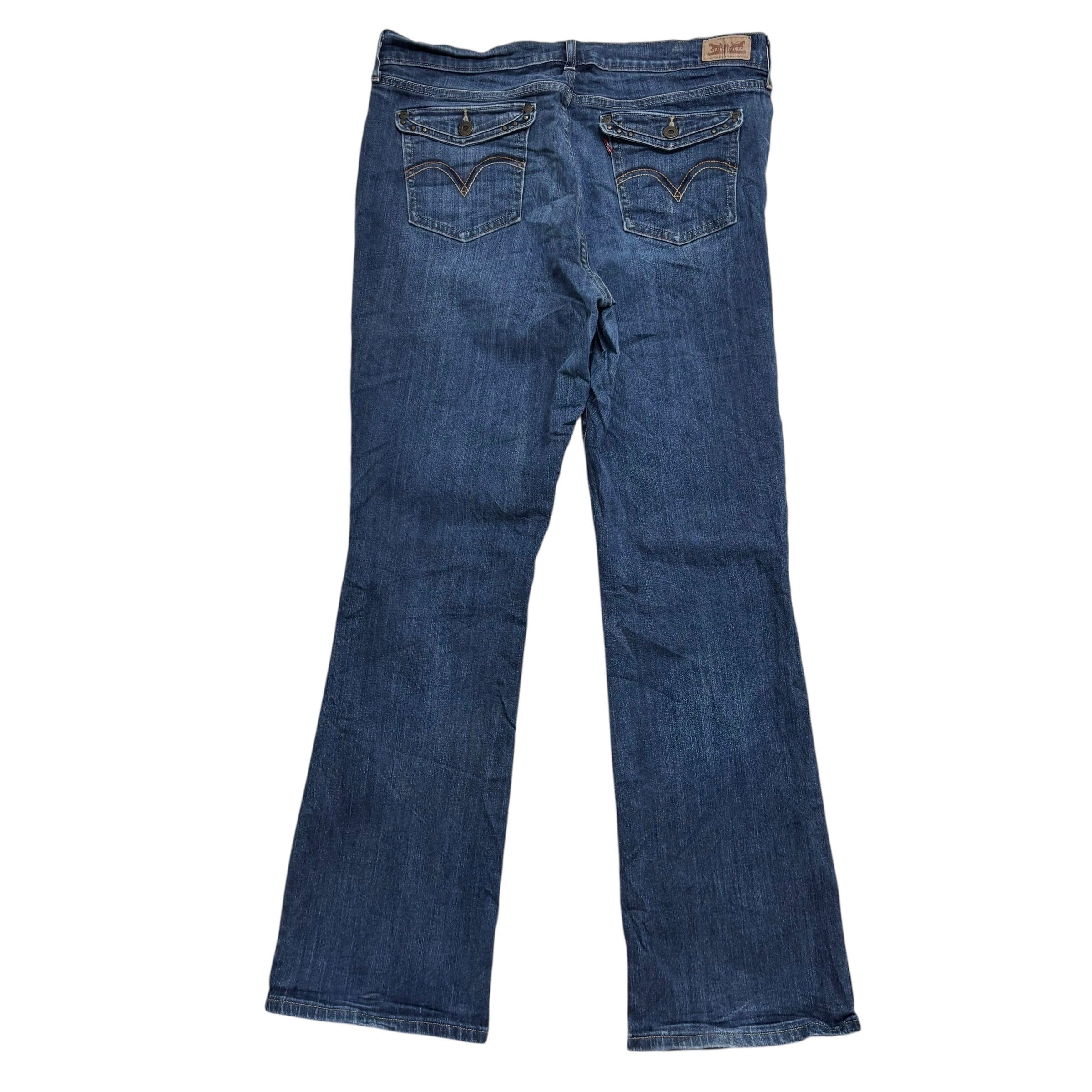 Levis 515 Jeans W33 L32 Womens Regular Bootcut Dark Blue Stretch Denim (E)