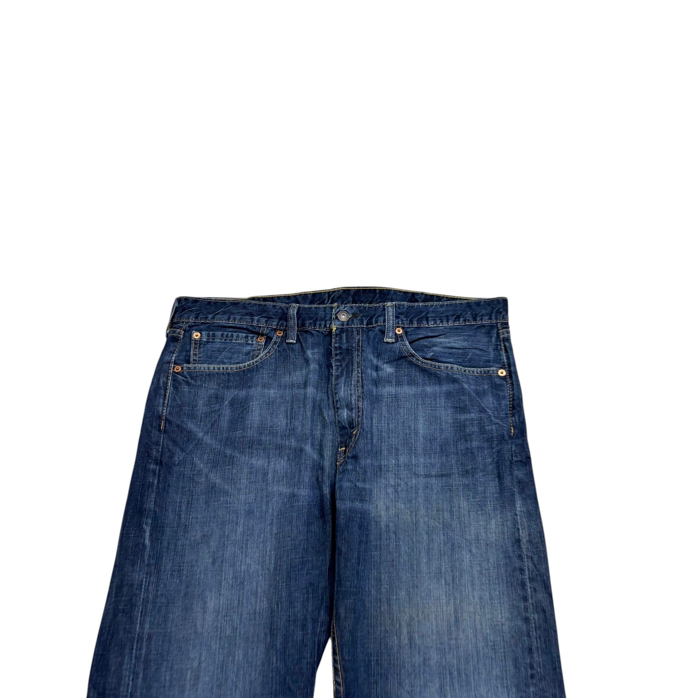 Levis 505 Jeans W38 L30 Mens Dark Blue Regular Straight Fit Denim