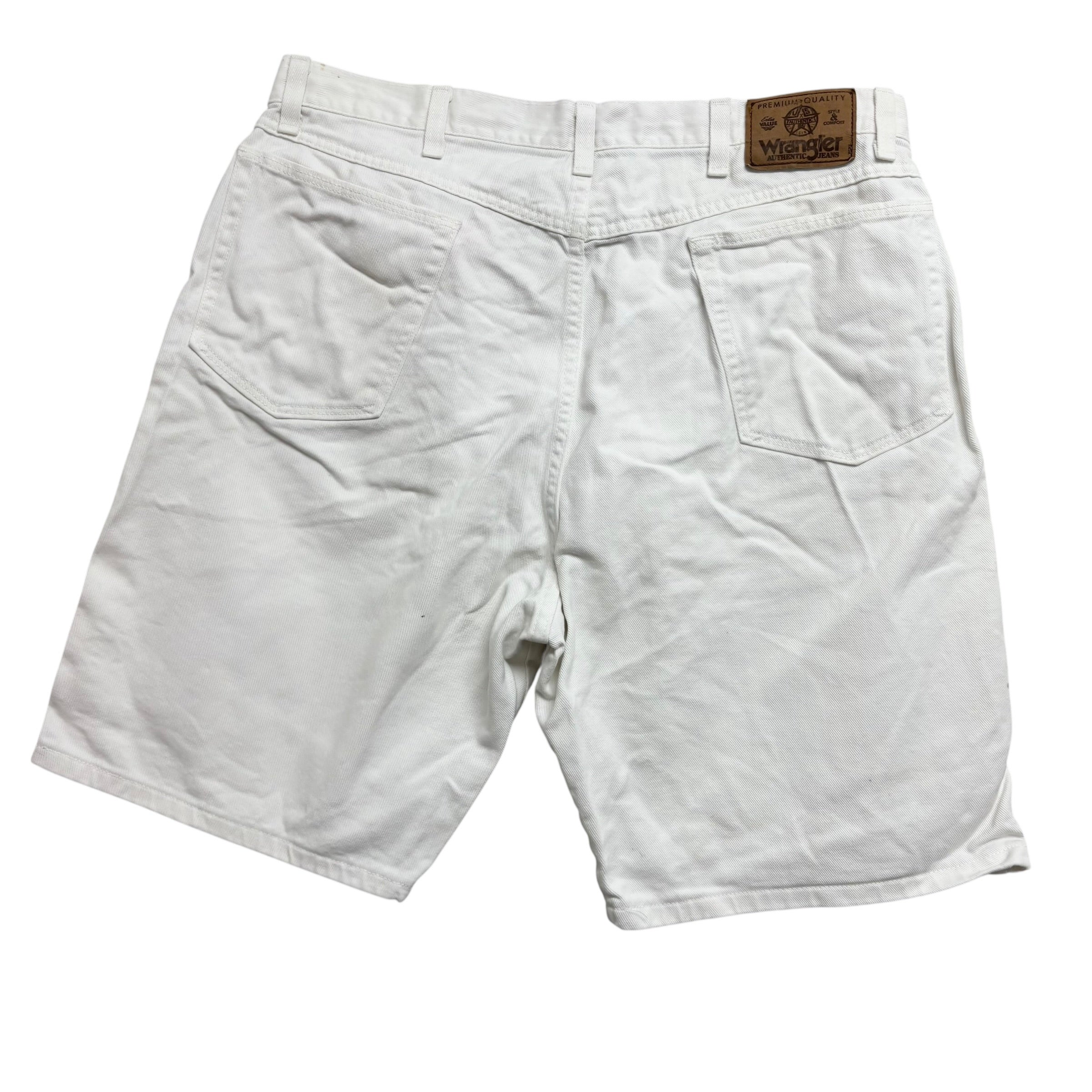 Wrangler Jorts W36 Mens Denim Shorts White Regular Fit Vintage USA Made (F)