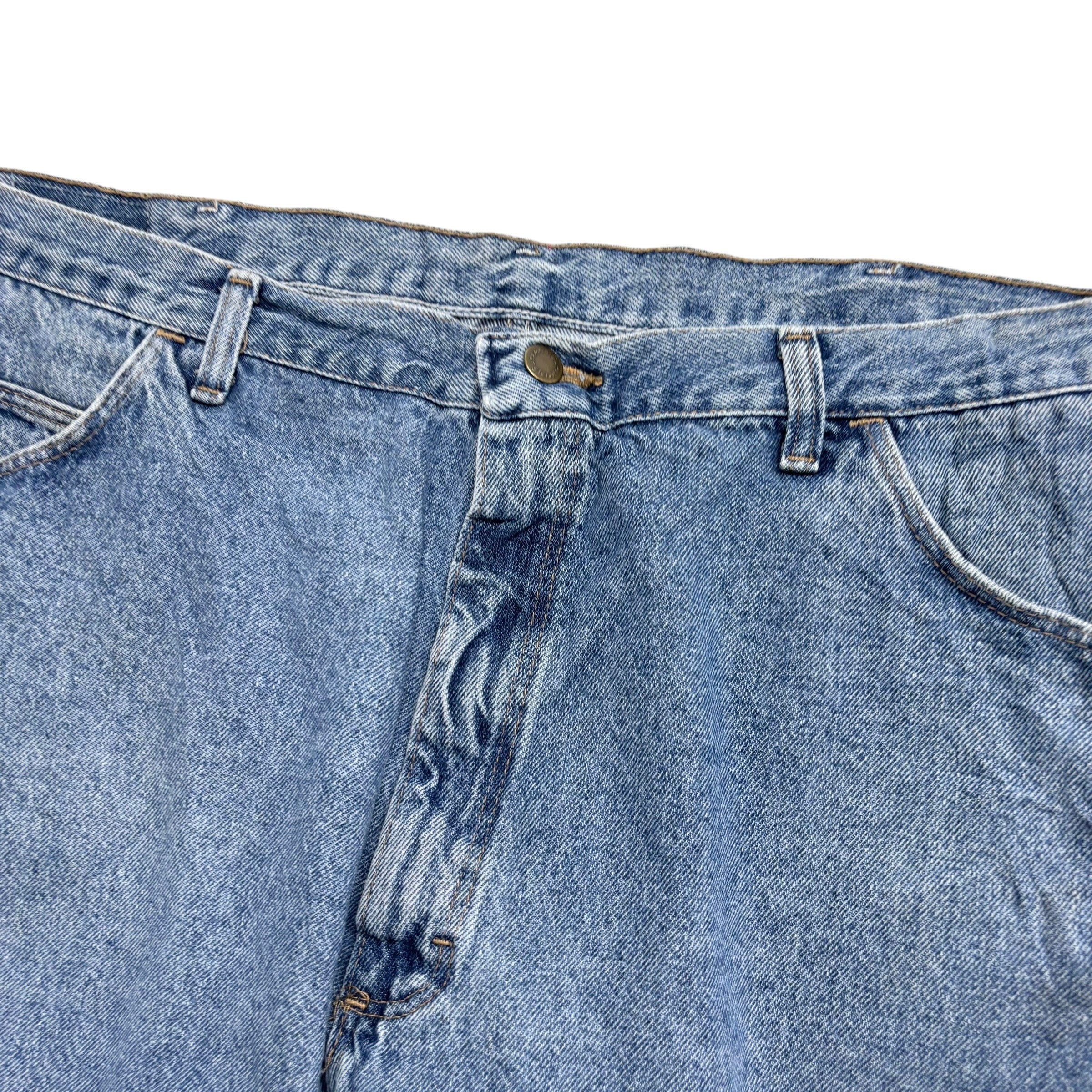 Vintage Wrangler Jorts W40 Mens Denim Shorts Light Blue Baggy Relaxed Fit (E)