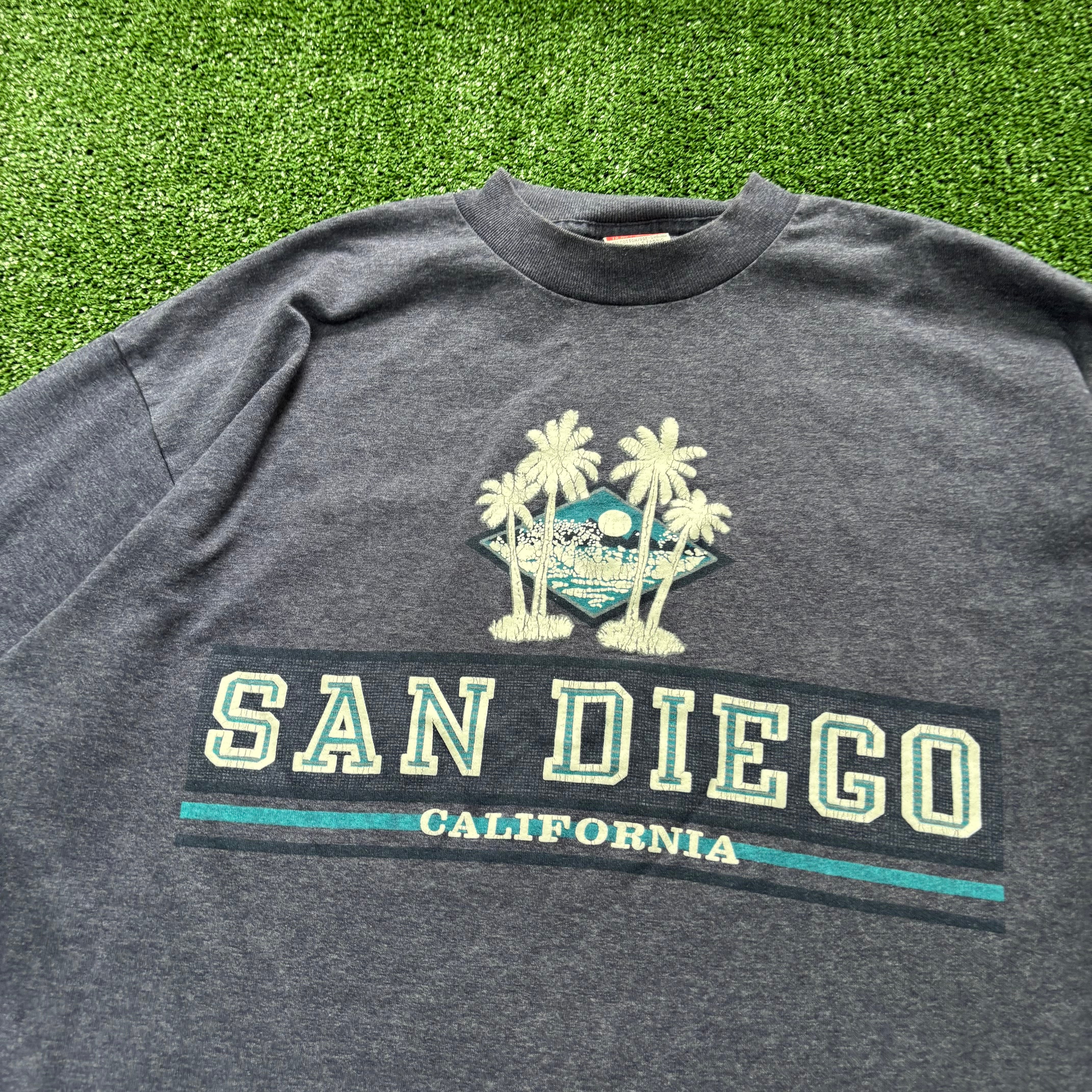 Vintage T Shirt Mens XL Grey Graphic Print 90s USA Tourist (E)