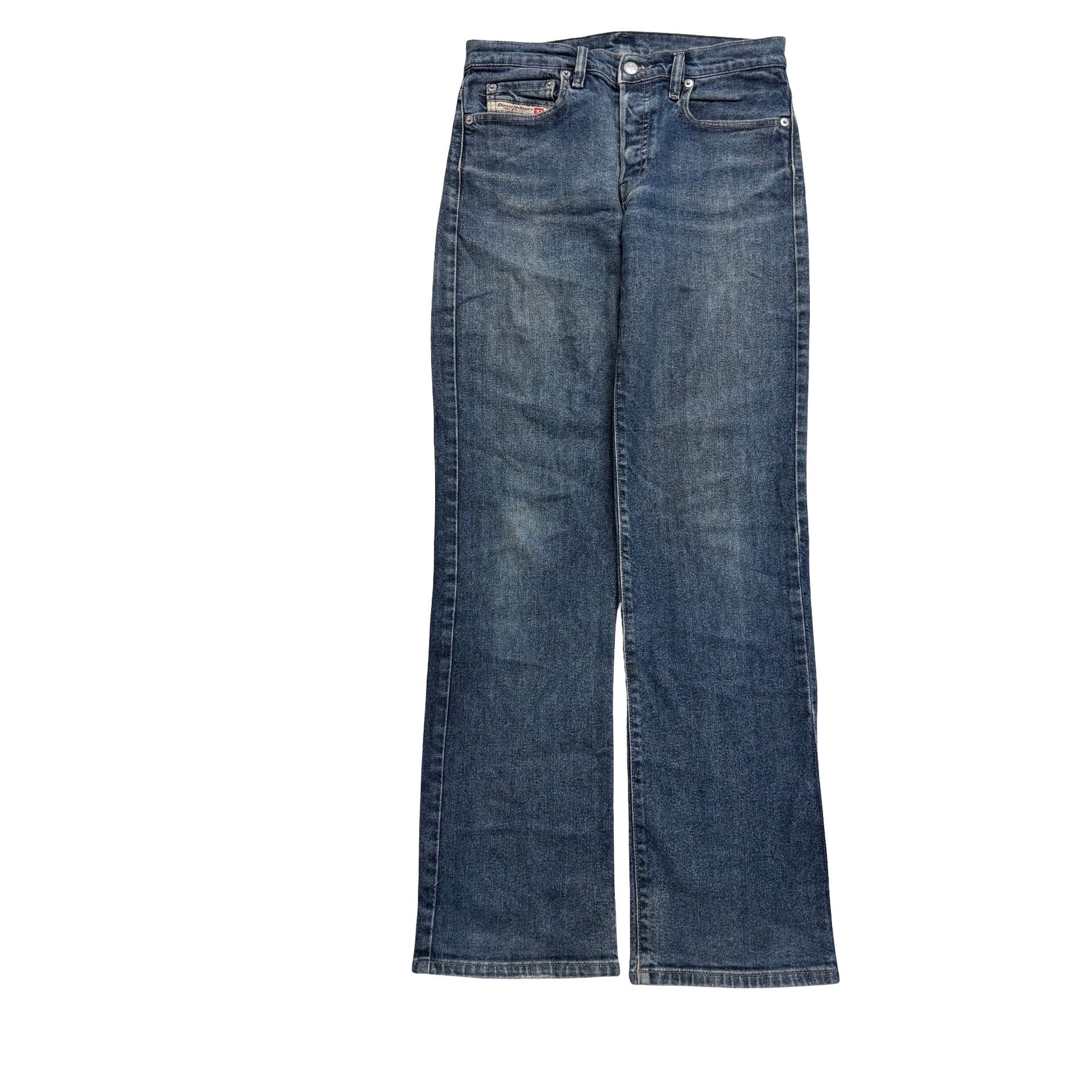 Diesel Skint Jeans W27 L32 Womens Mid Blue Slim Bootcut Fit Vintage Stretch (E)