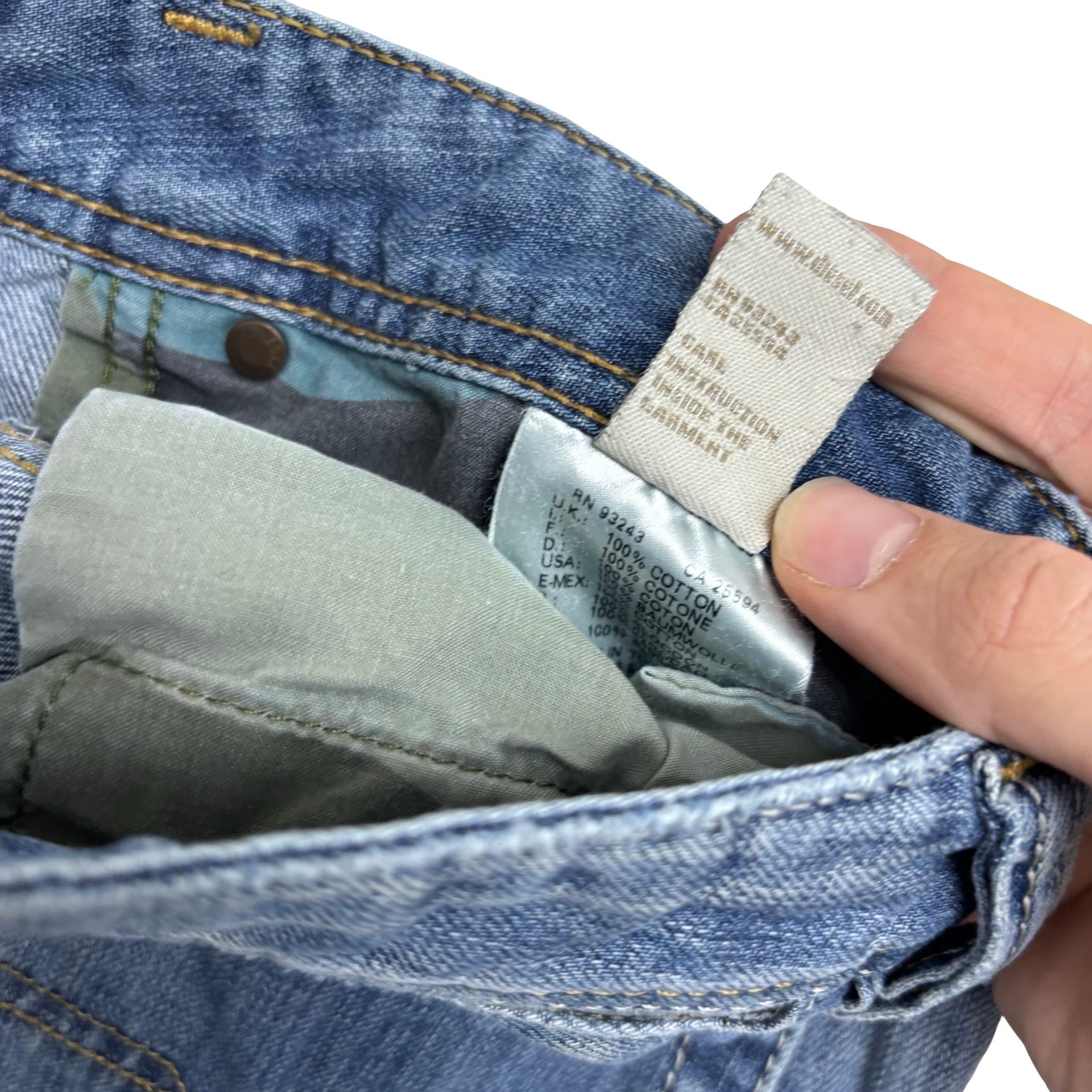 Diesel Safado Jeans W34 L32 Mens Mid Blue Slim Straight Fit Denim