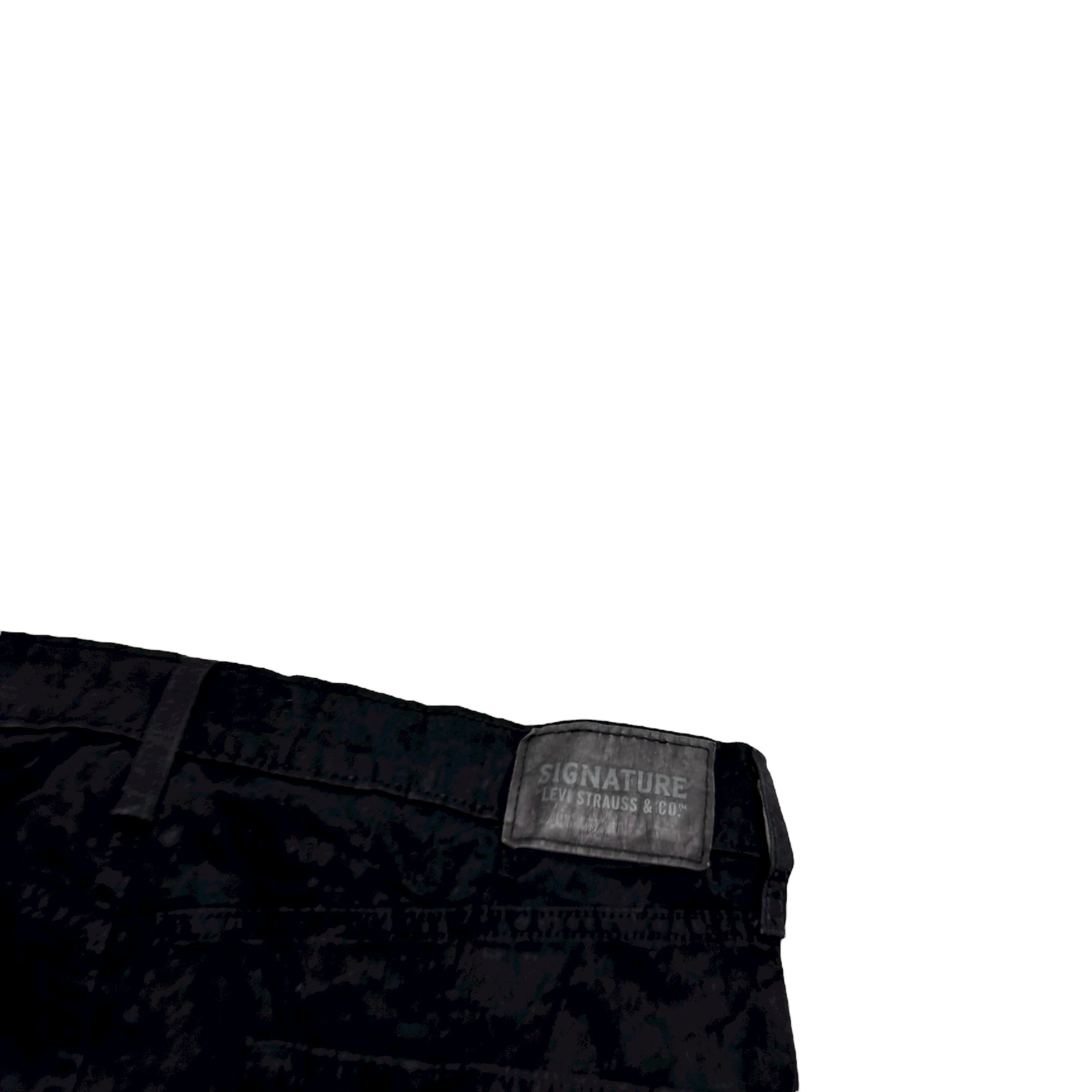 Levis Signature Trousers W34 L30 Mens Black Athletic Straight Stretch Pants (E)