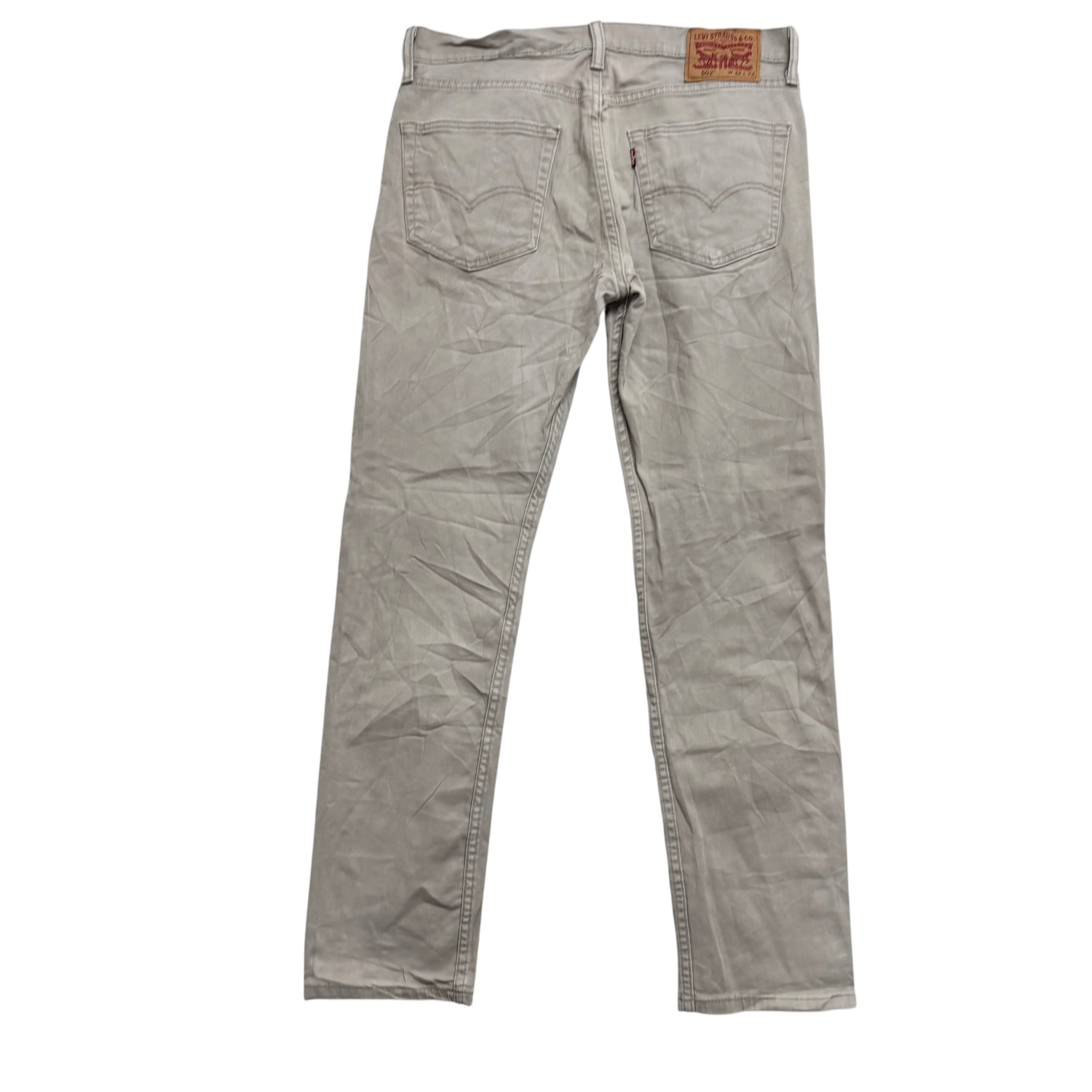 Levis 502 Jeans W32 L31 Mens Beige Stone Regular Tapered Fit Stretch Denim (E)