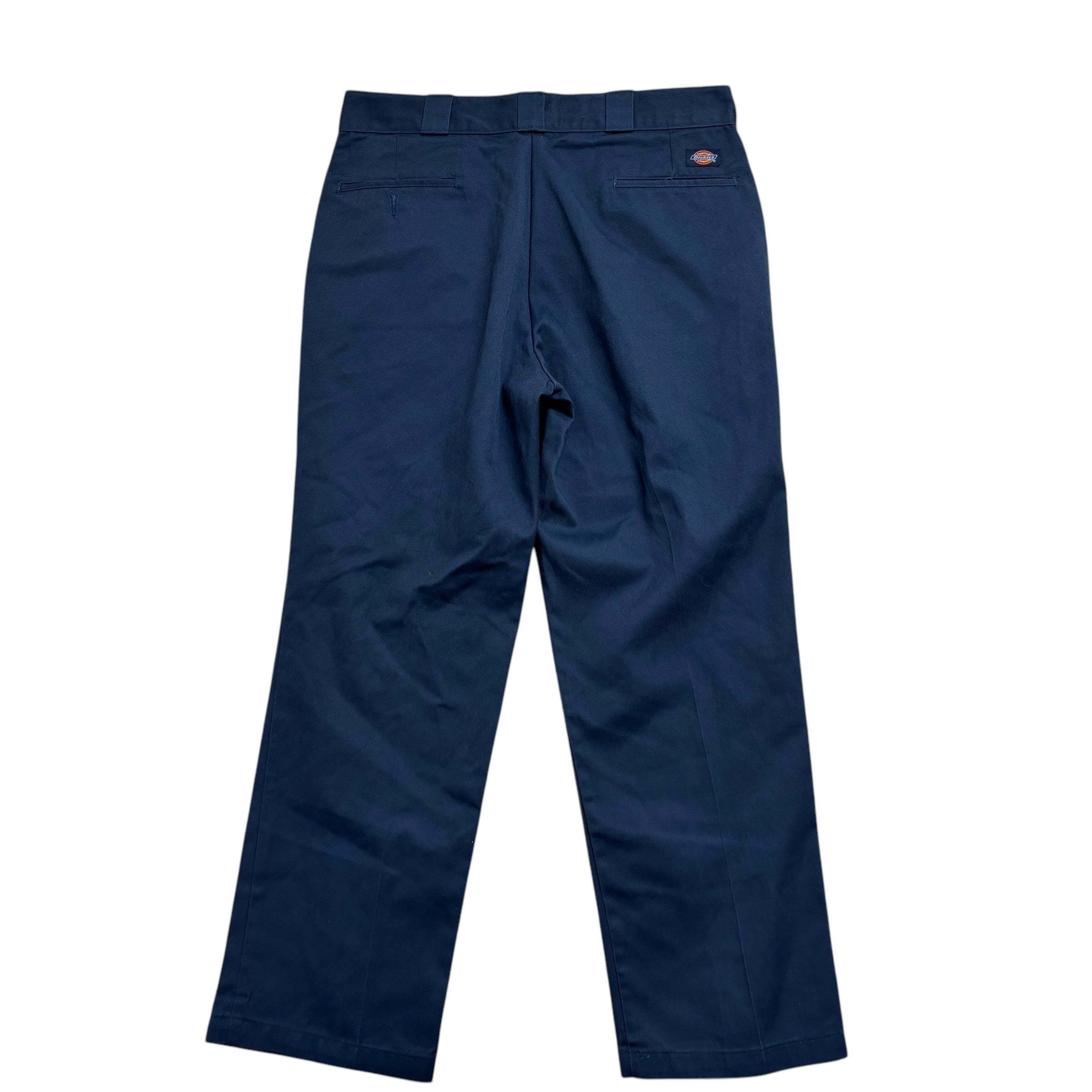 Dickies 874 Trousers W36 L30 Mens Blue Pants Original Straight Fit Workwear (E)