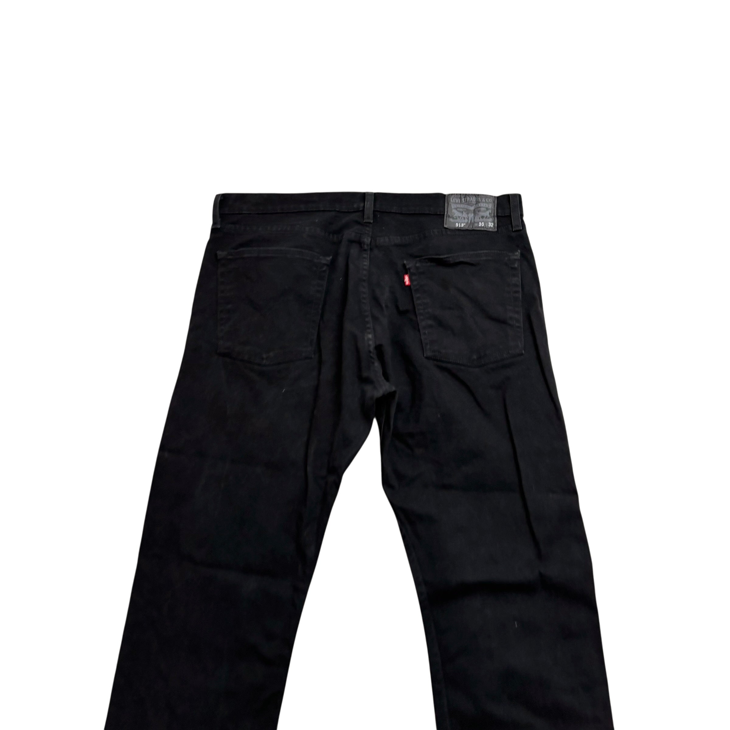 Levis 513 Jeans W36 L32 Mens Black Slim Straight Fit Stretch Denim (E)