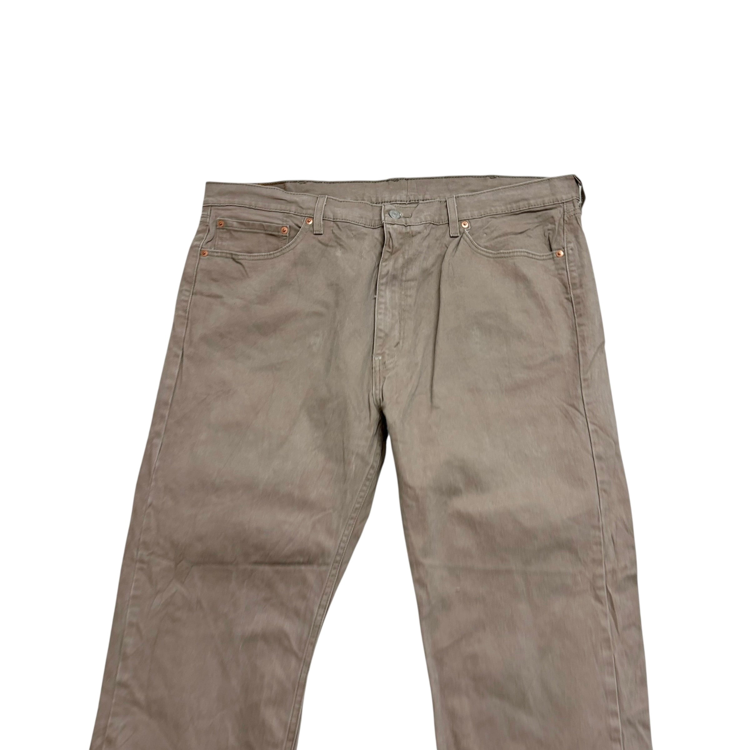 Levis 505 Jeans W42 L30 Mens Stone Regular Straight Fit Stretch Denim