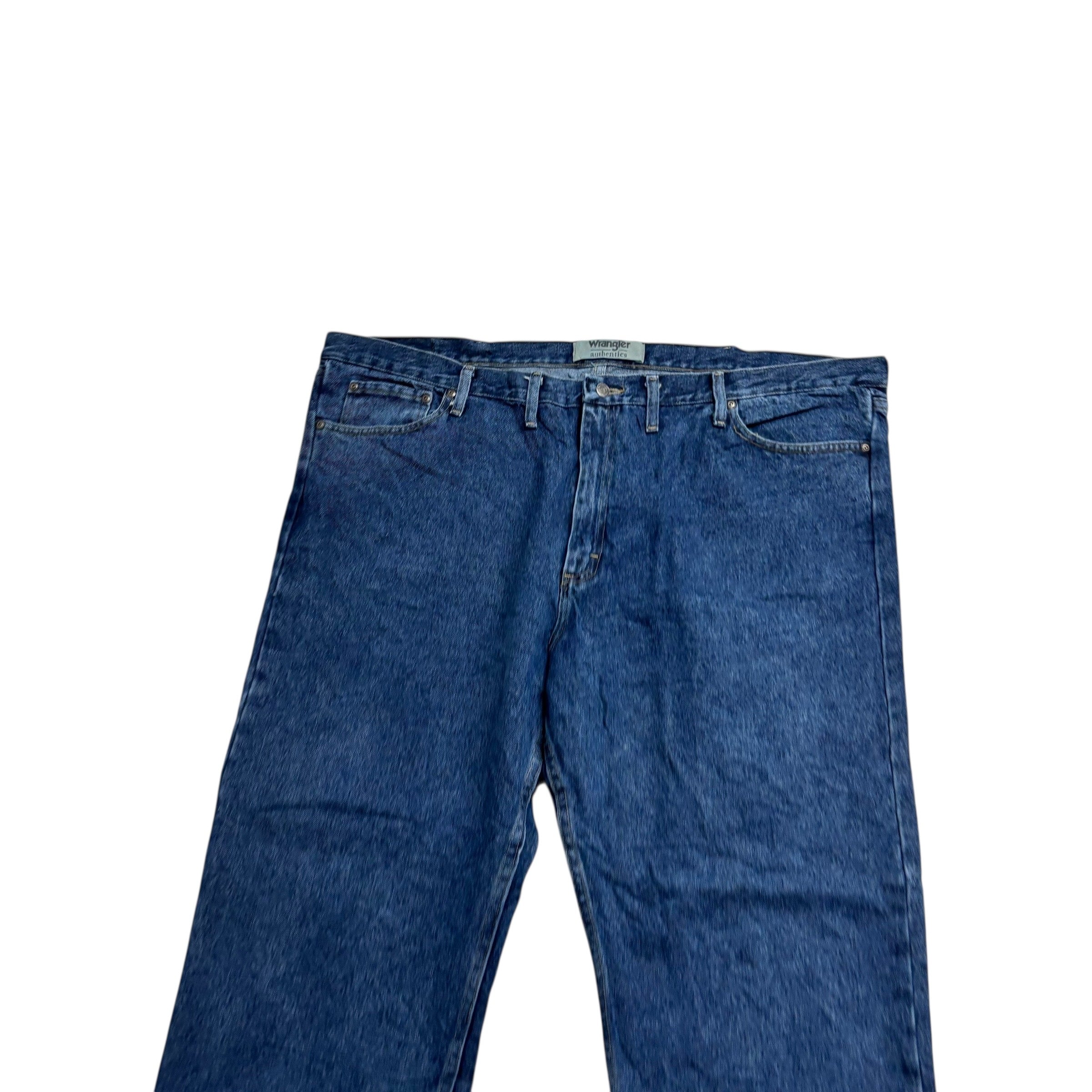 Wrangler Jeans W48 L30 Mens Mid Blue Relaxed Straight Fit Denim (E)